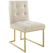 Modway Privy Gold Stainless Steel Upholstered Fabric Dining Accent Chair