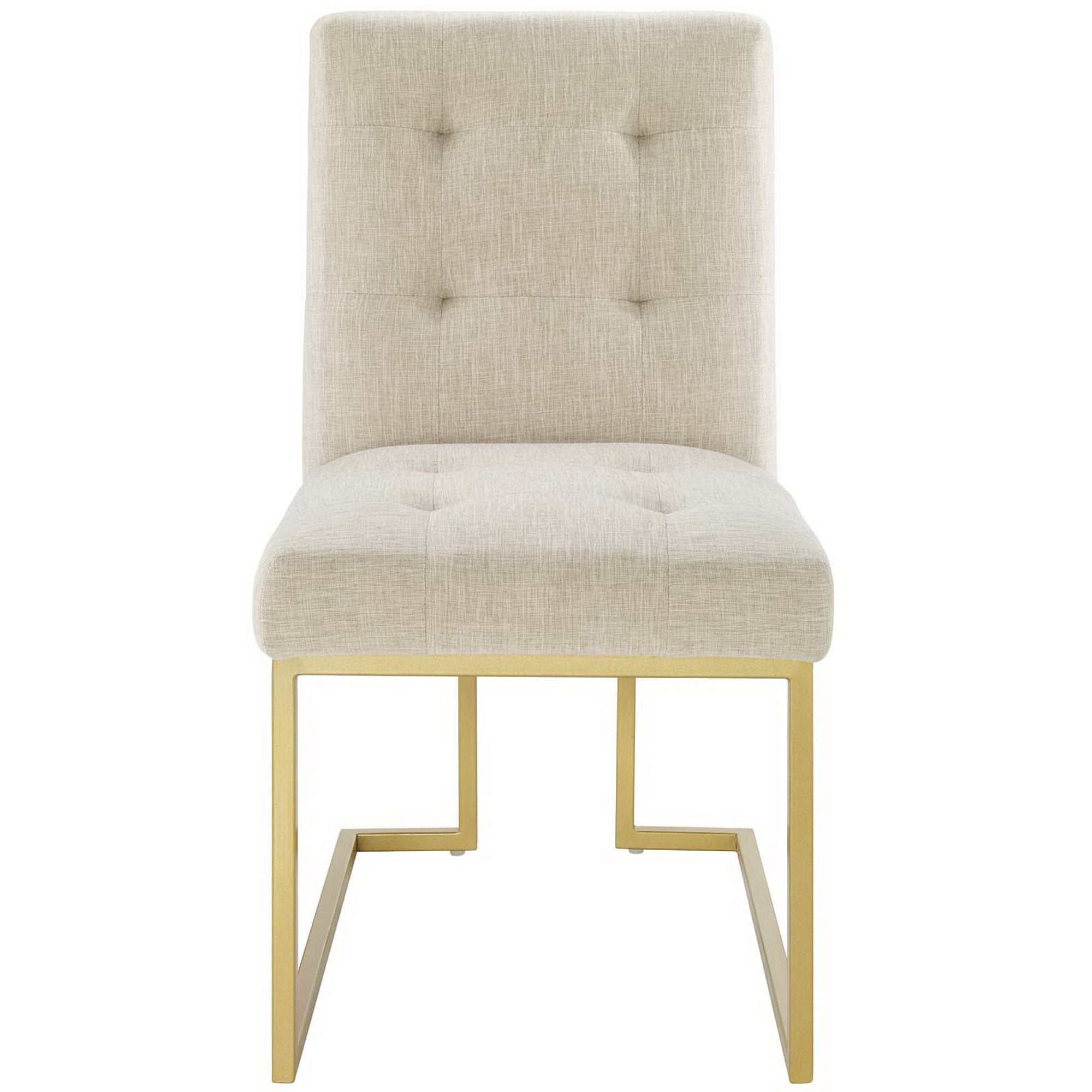 Modway Privy Gold Stainless Steel Upholstered Fabric Dining Accent Chair