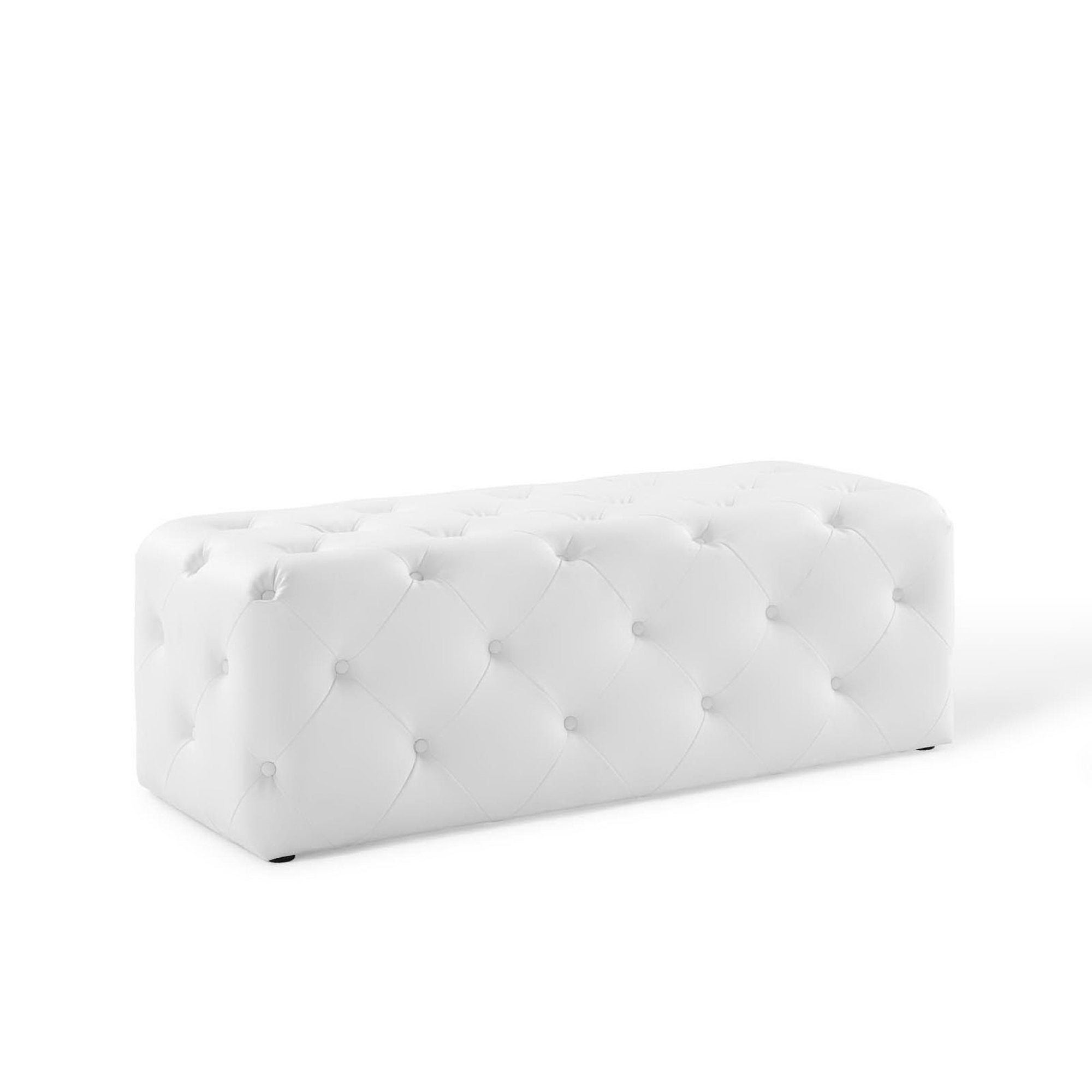 Modway Amour 48" Tufted Button Entryway Faux Leather Bench