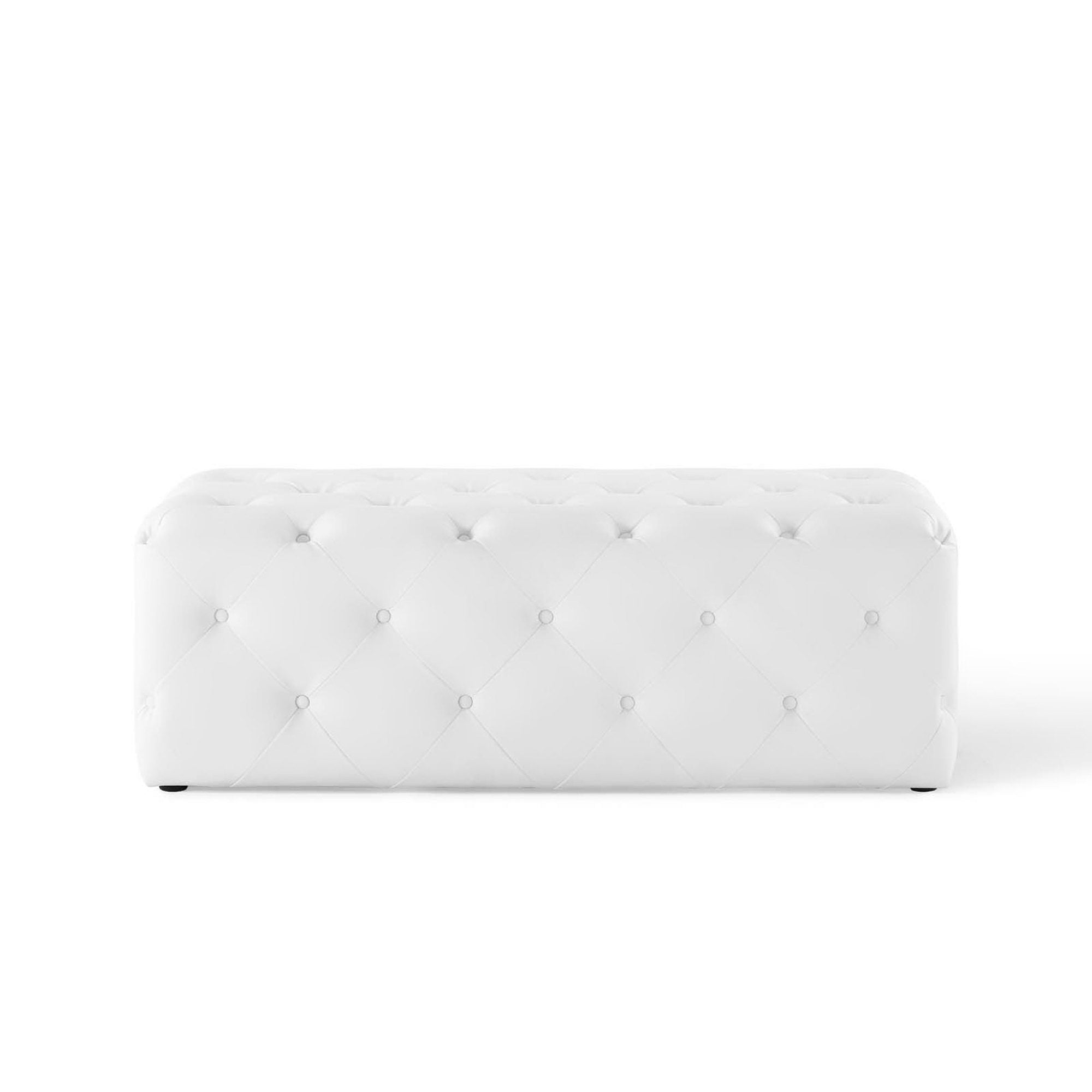 Modway Amour 48" Tufted Button Entryway Faux Leather Bench