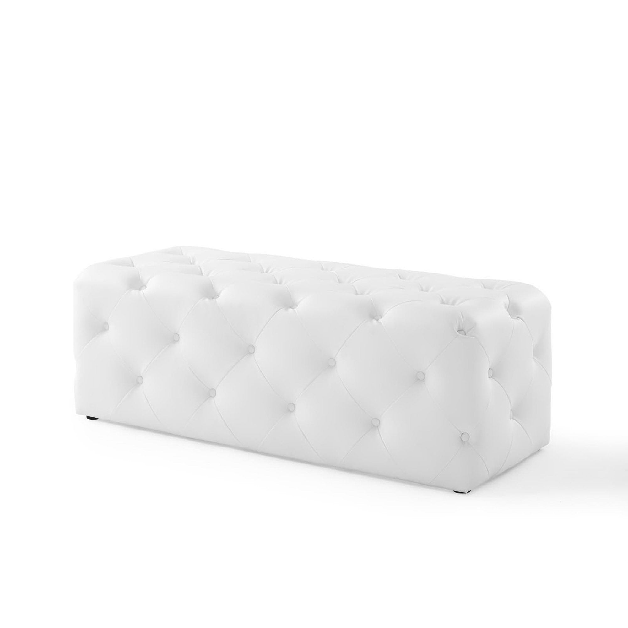 Modway Amour 48" Tufted Button Entryway Faux Leather Bench