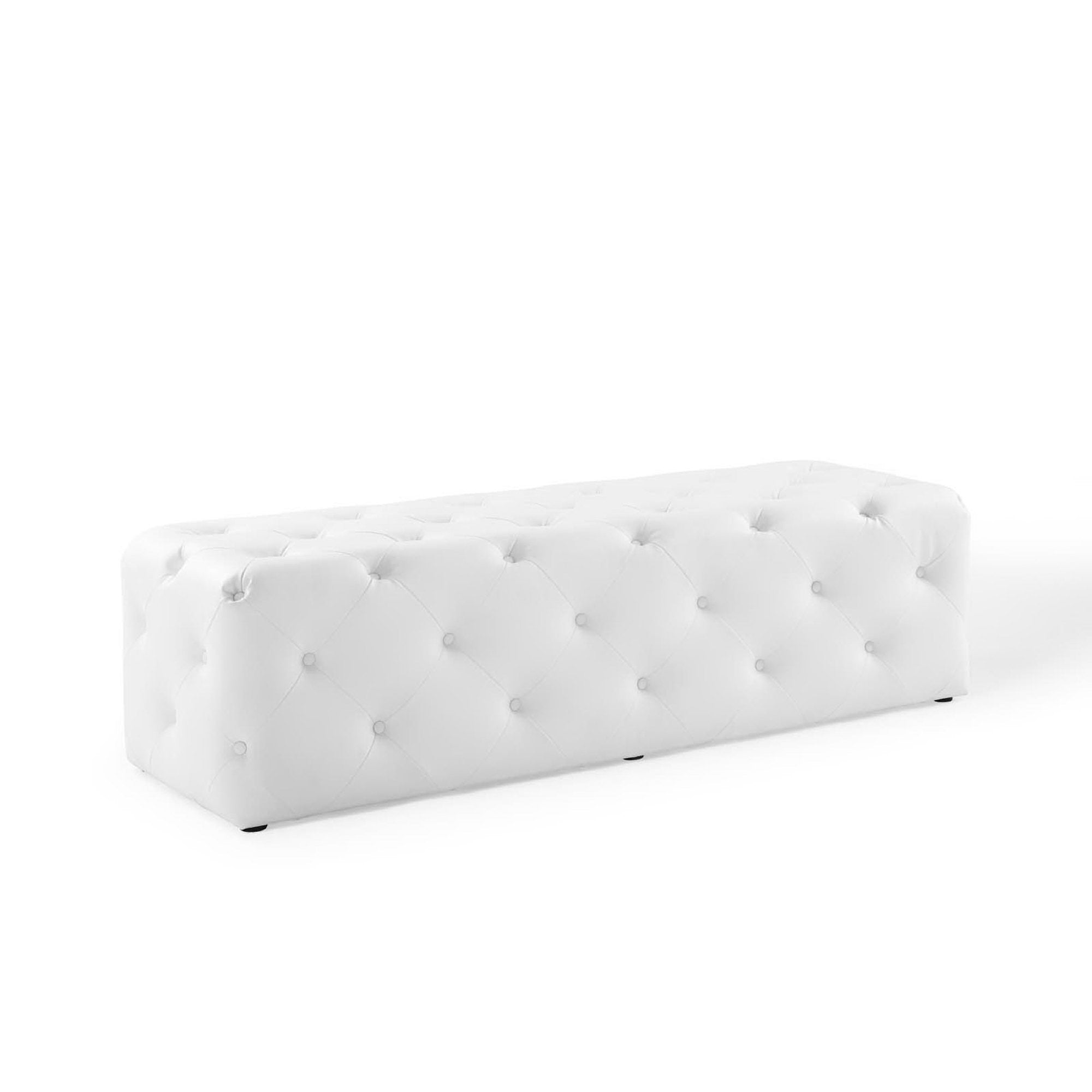Modway Amour 60" Tufted Button Entryway Faux Leather Bench