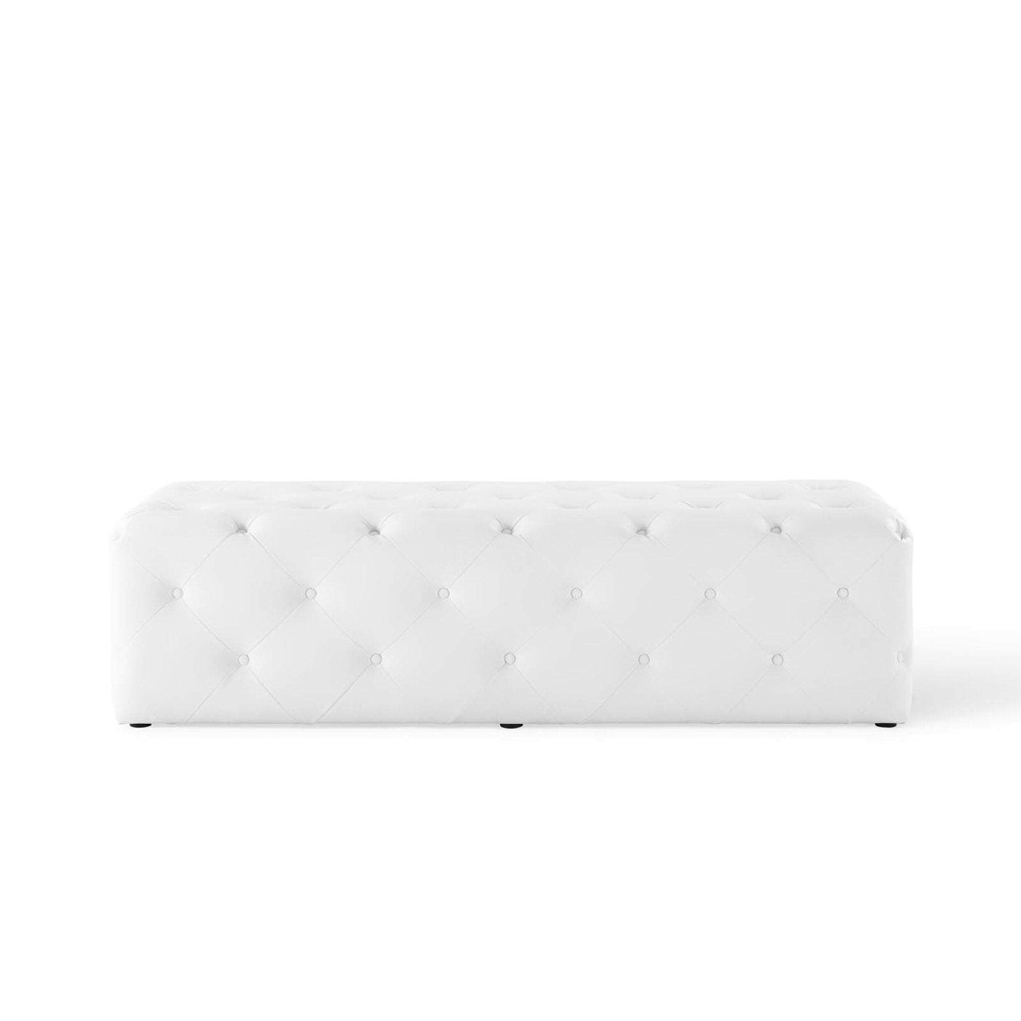Modway Amour 60" Tufted Button Entryway Faux Leather Bench