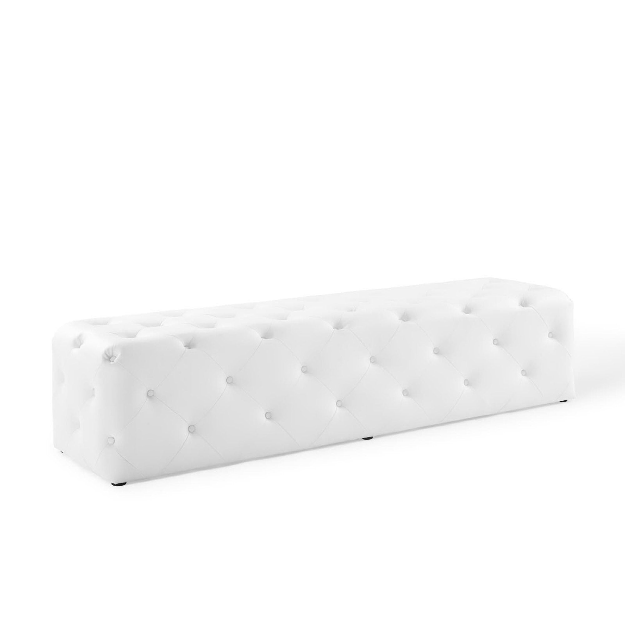 Modway Amour 72" Tufted Button Entryway Faux Leather Bench