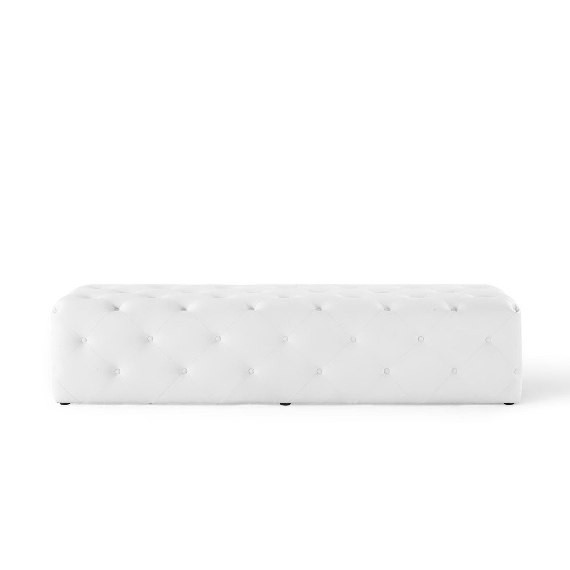 Modway Amour 72" Tufted Button Entryway Faux Leather Bench
