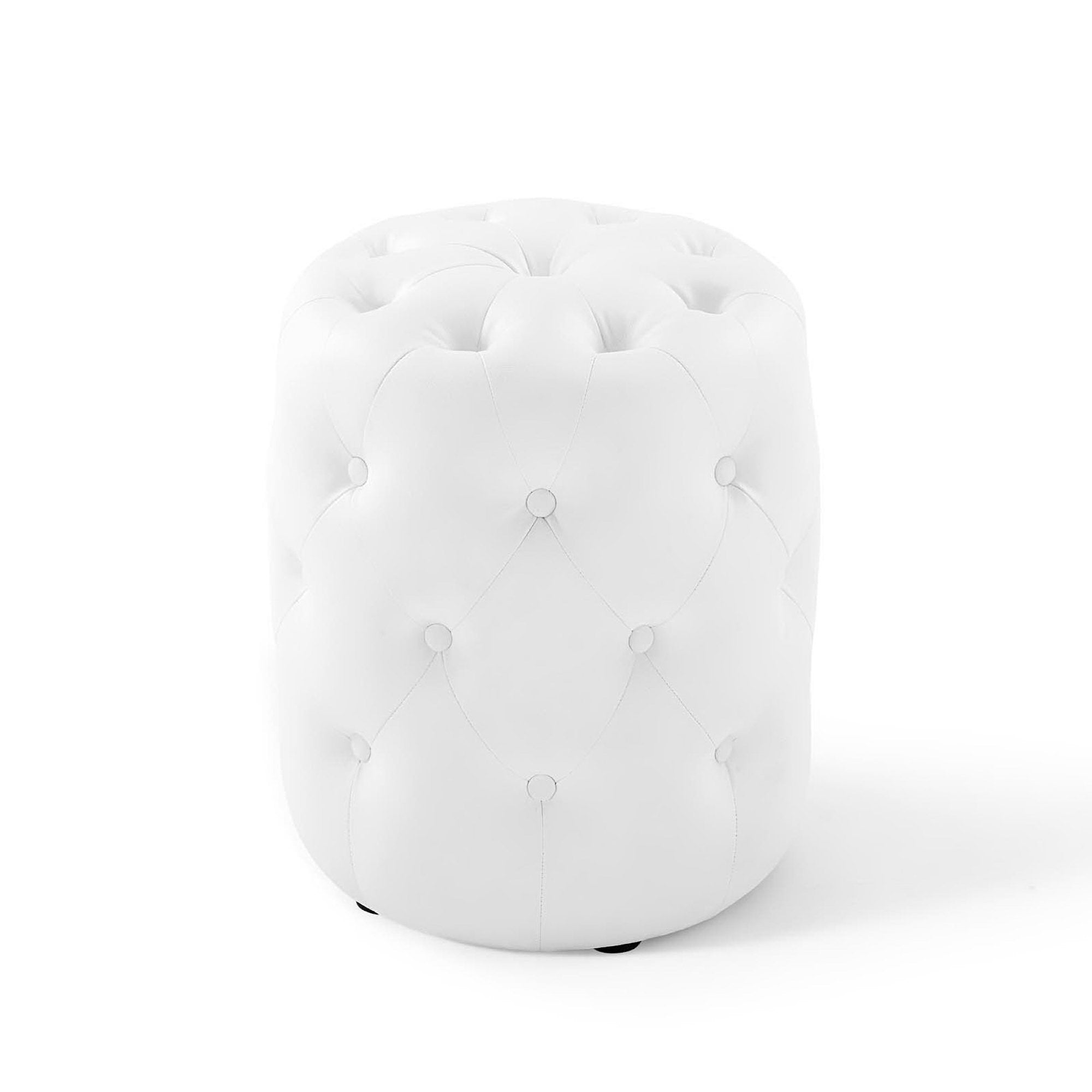 Modway Amour Tufted Button Round Faux Leather Ottoman