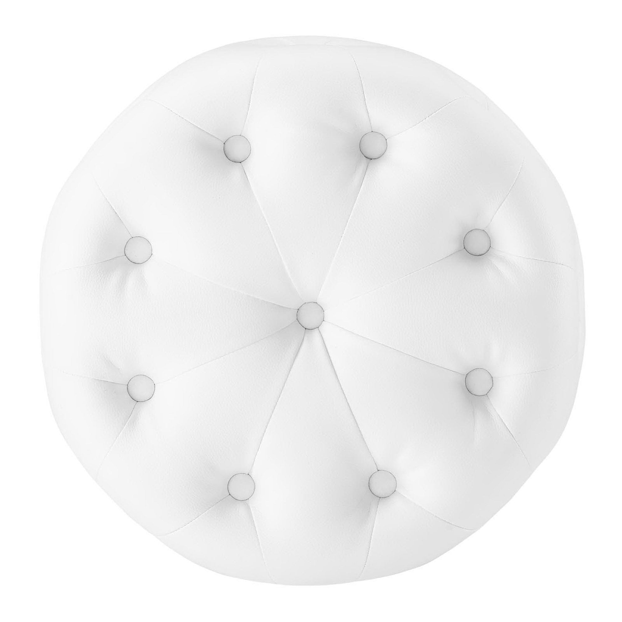 Modway Amour Tufted Button Round Faux Leather Ottoman