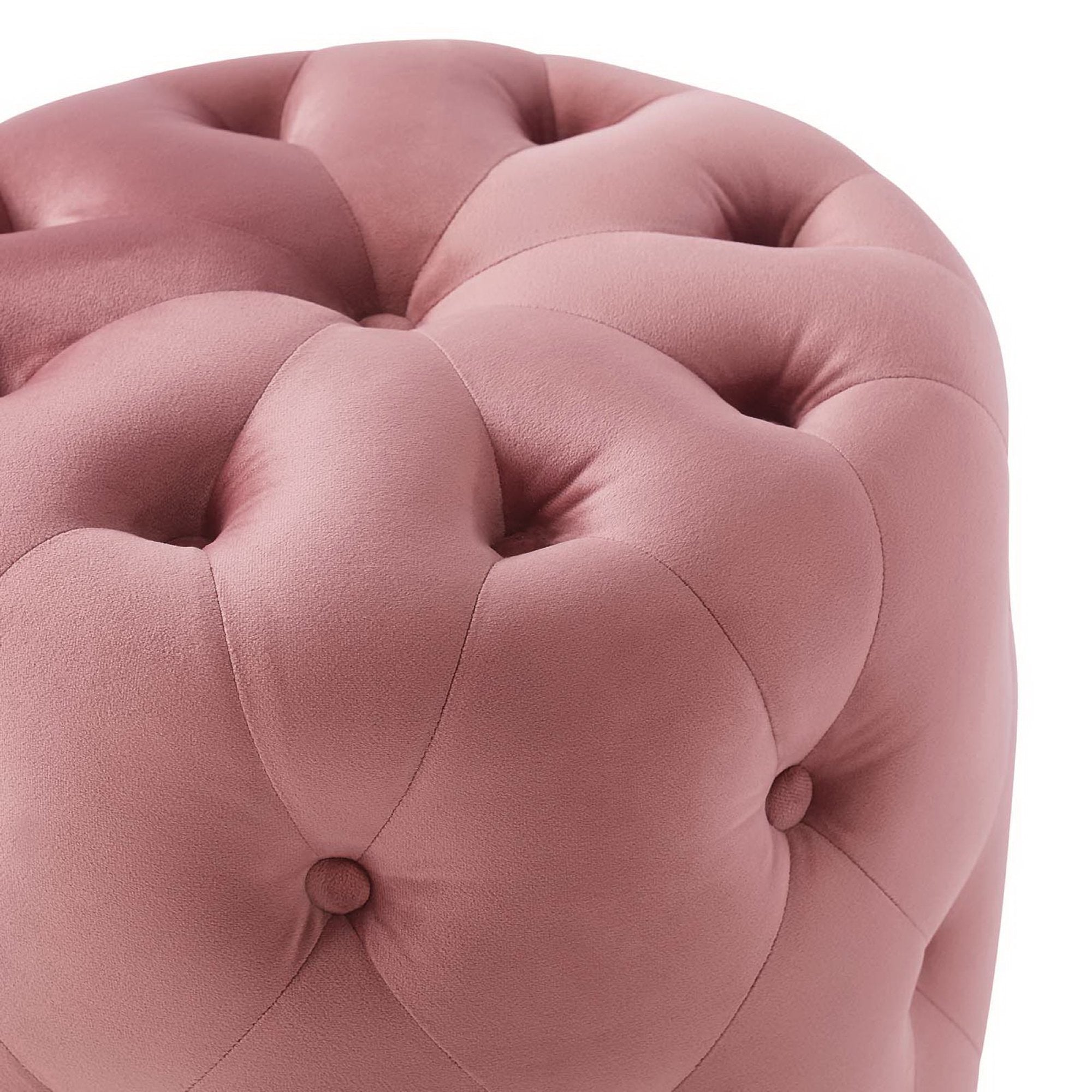 Modway Amour Tufted Button Round Performance Velvet Ottoman