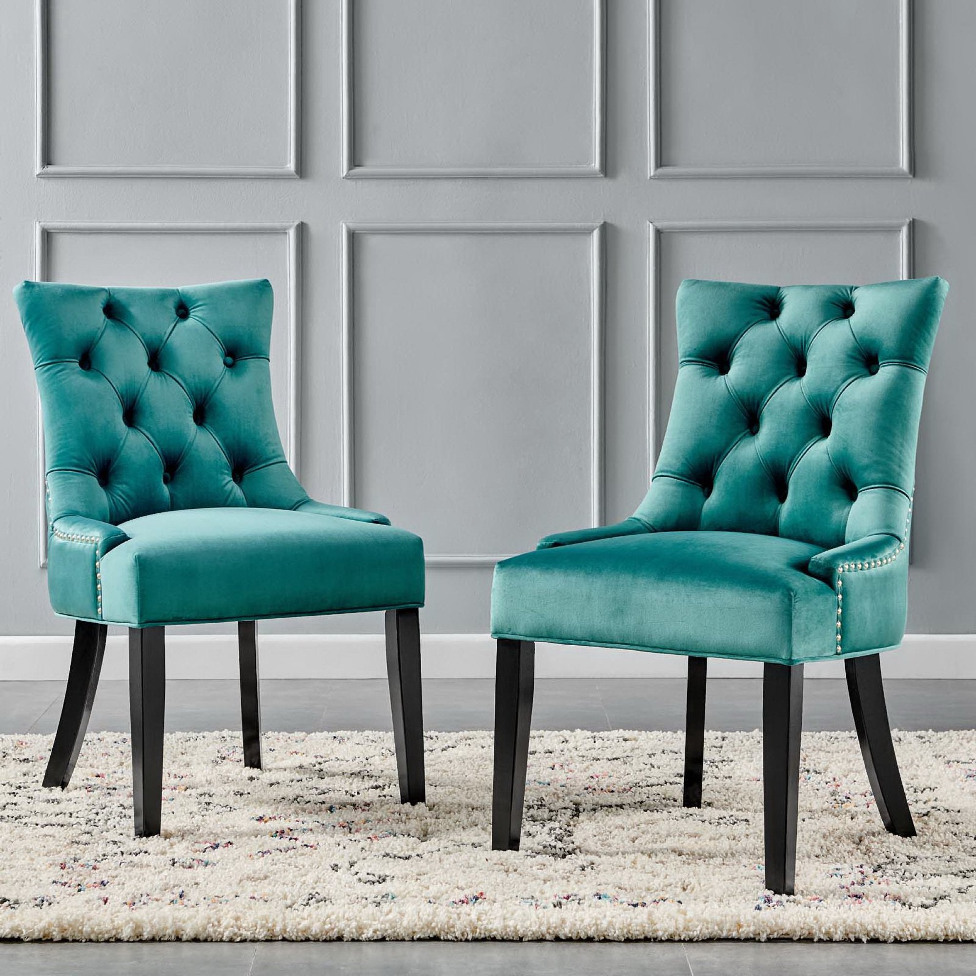 Modway Regent Tufted Performance Velvet Dining Side Chairs Set of 2