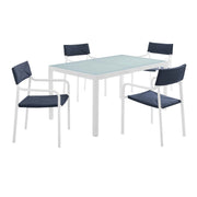 Modway Raleigh 5 Piece Outdoor Patio Aluminum Dining Set