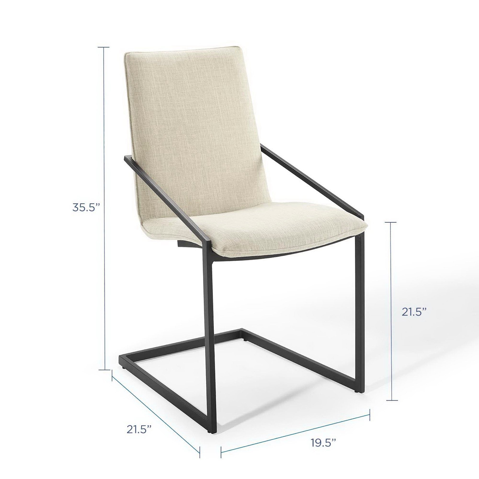 Modway Pitch Upholstered Fabric Dining Armchair Set of 2
