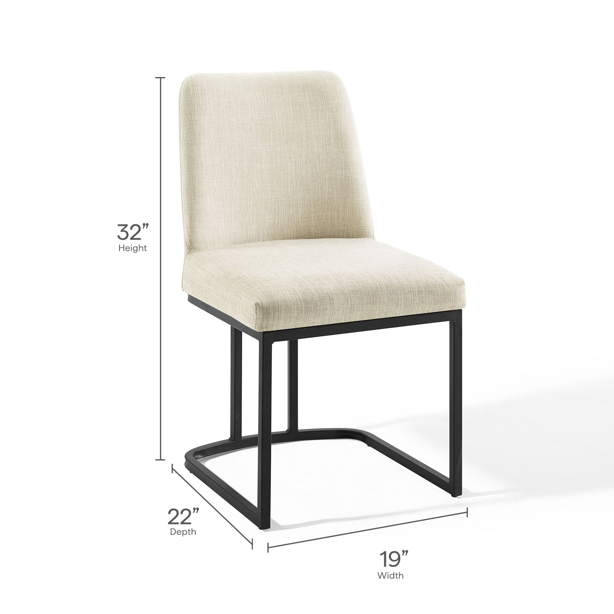 Modway Amplify Sled Base Upholstered Fabric Dining Side Chair