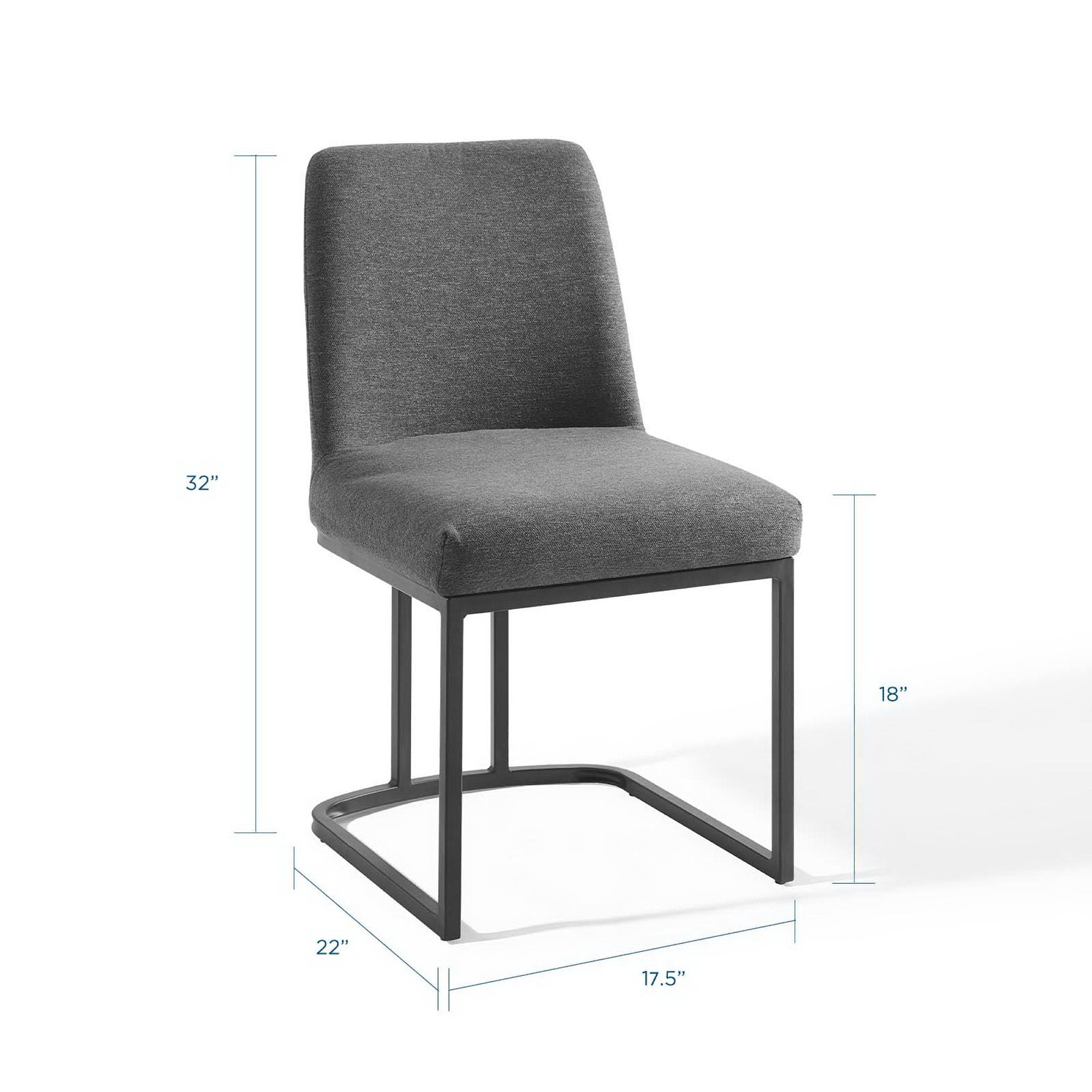 Modway Amplify Sled Base Upholstered Fabric Dining Side Chair