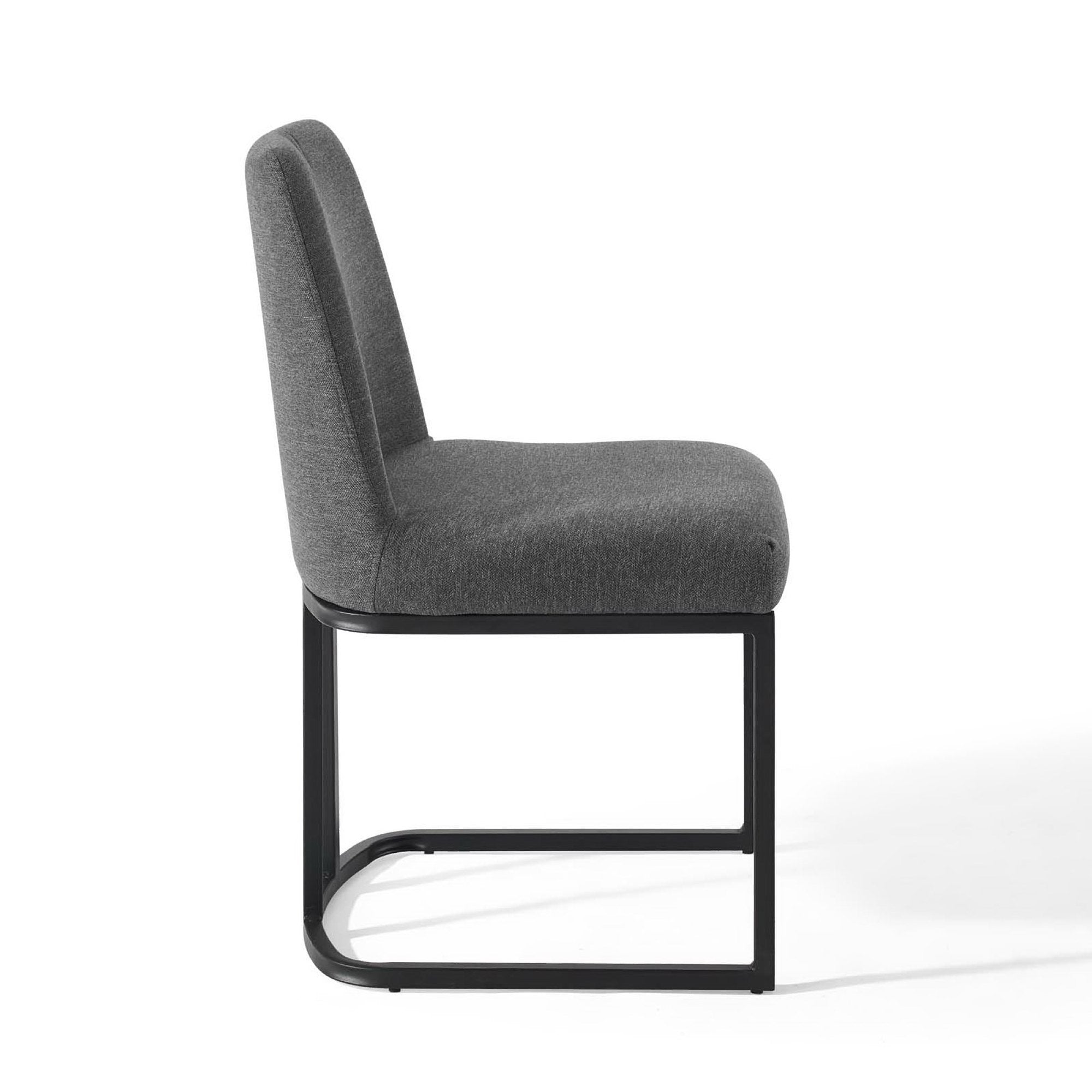 Modway Amplify Sled Base Upholstered Fabric Dining Side Chair