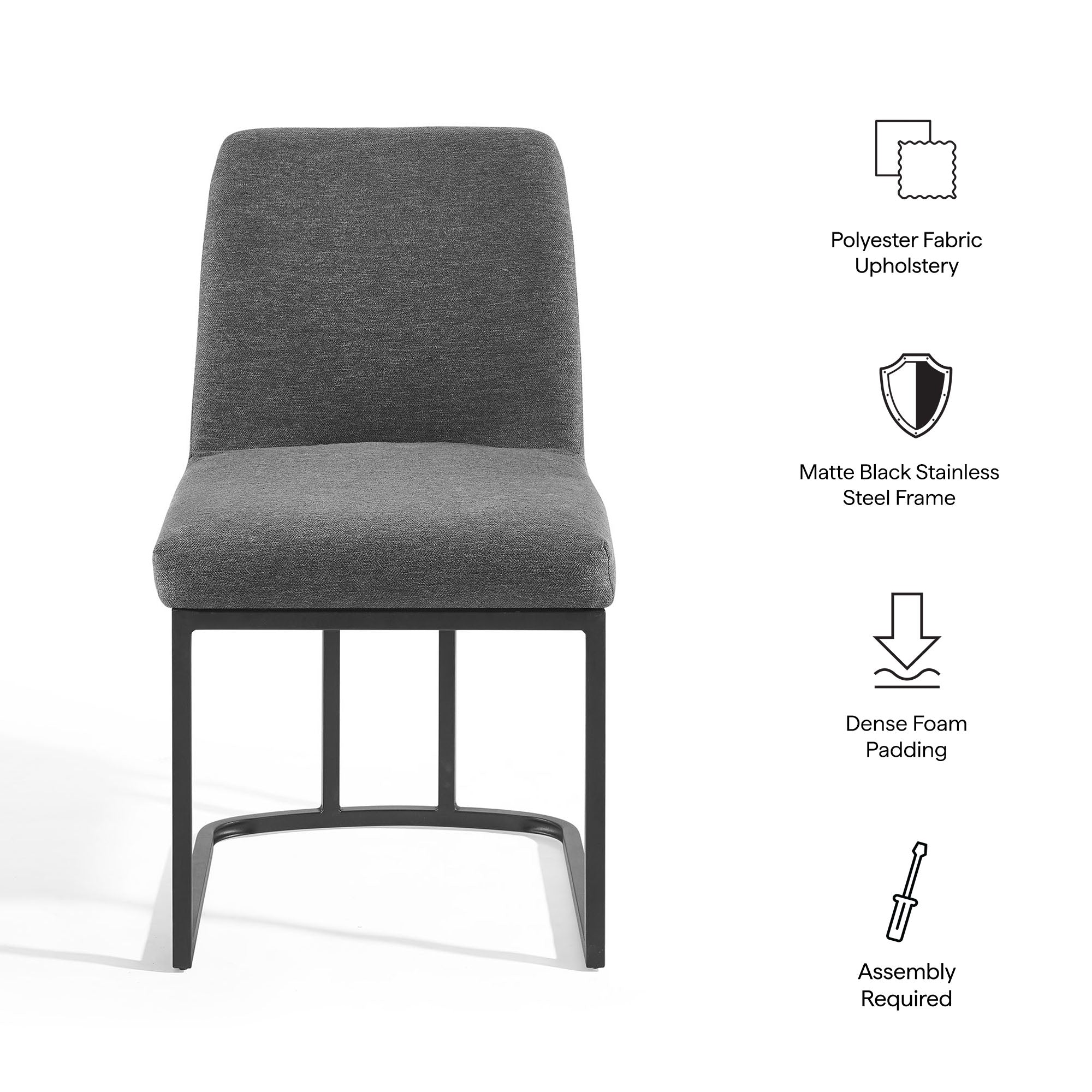 Modway Amplify Sled Base Upholstered Fabric Dining Side Chair