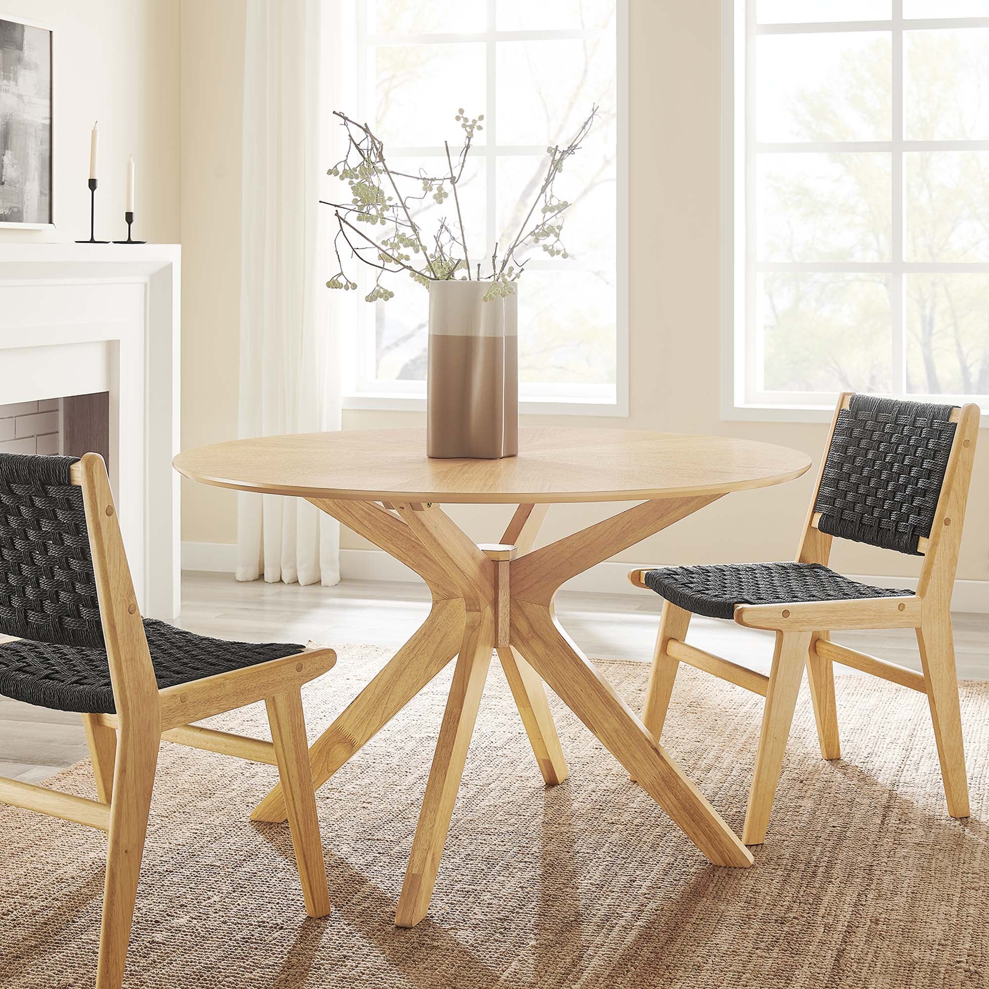 Modway Crossroads 47" Round Wood Dining Table