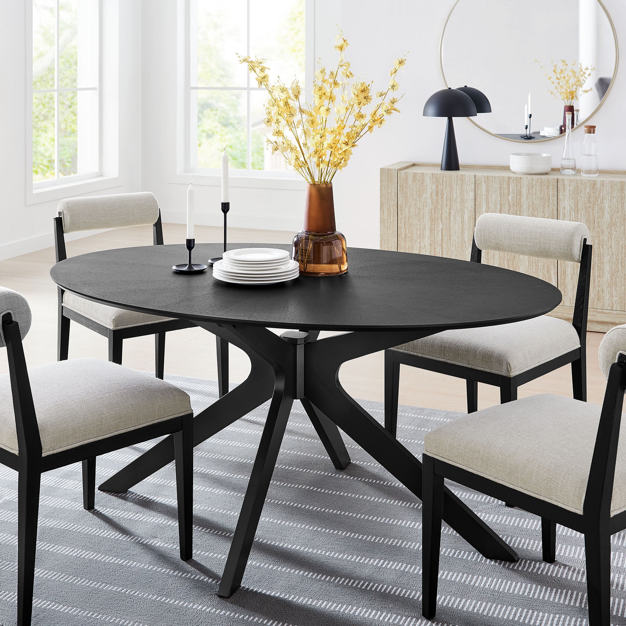 Modway Crossroads 63" Oval Wood Dining Table