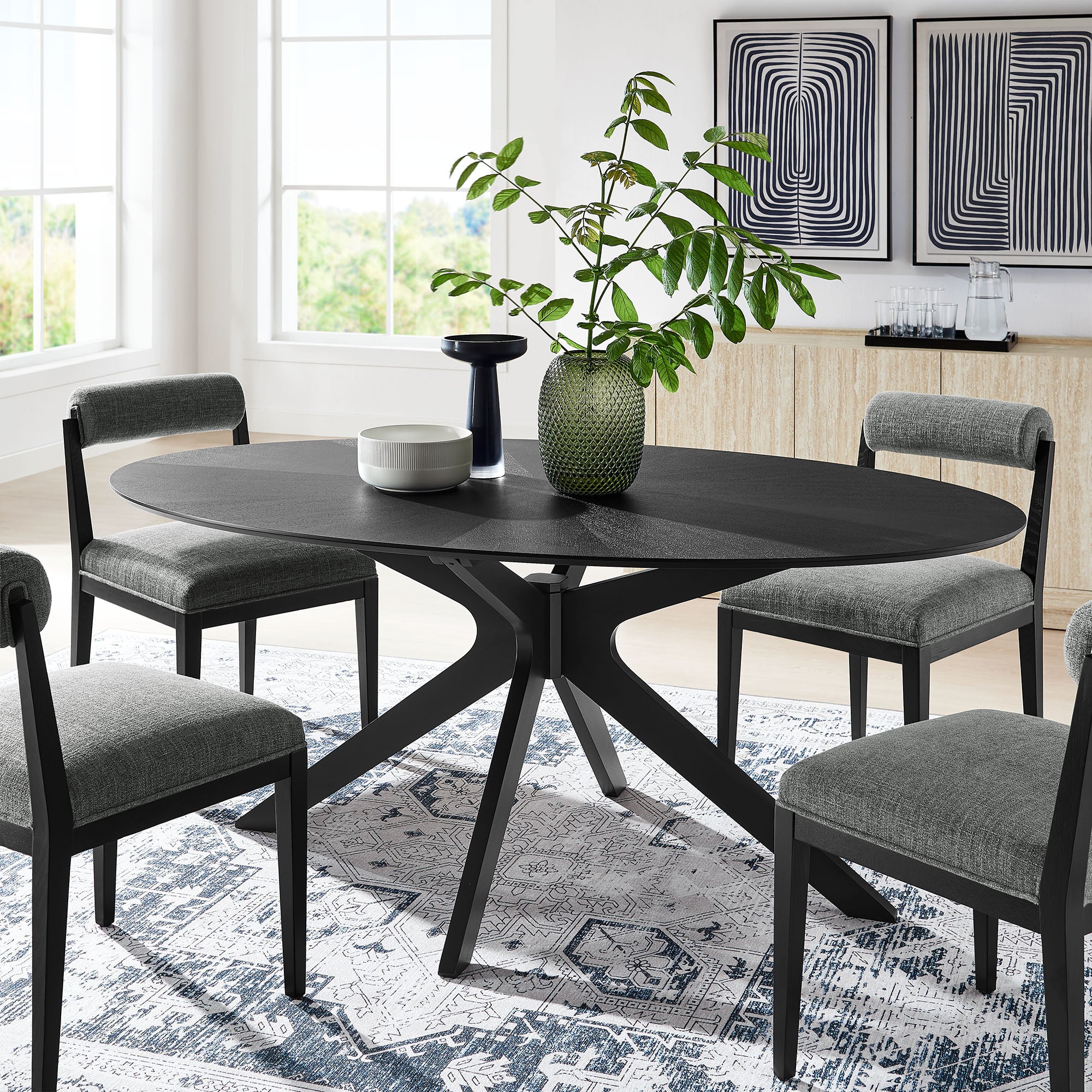 Modway Crossroads 71" Oval Wood Dining Table