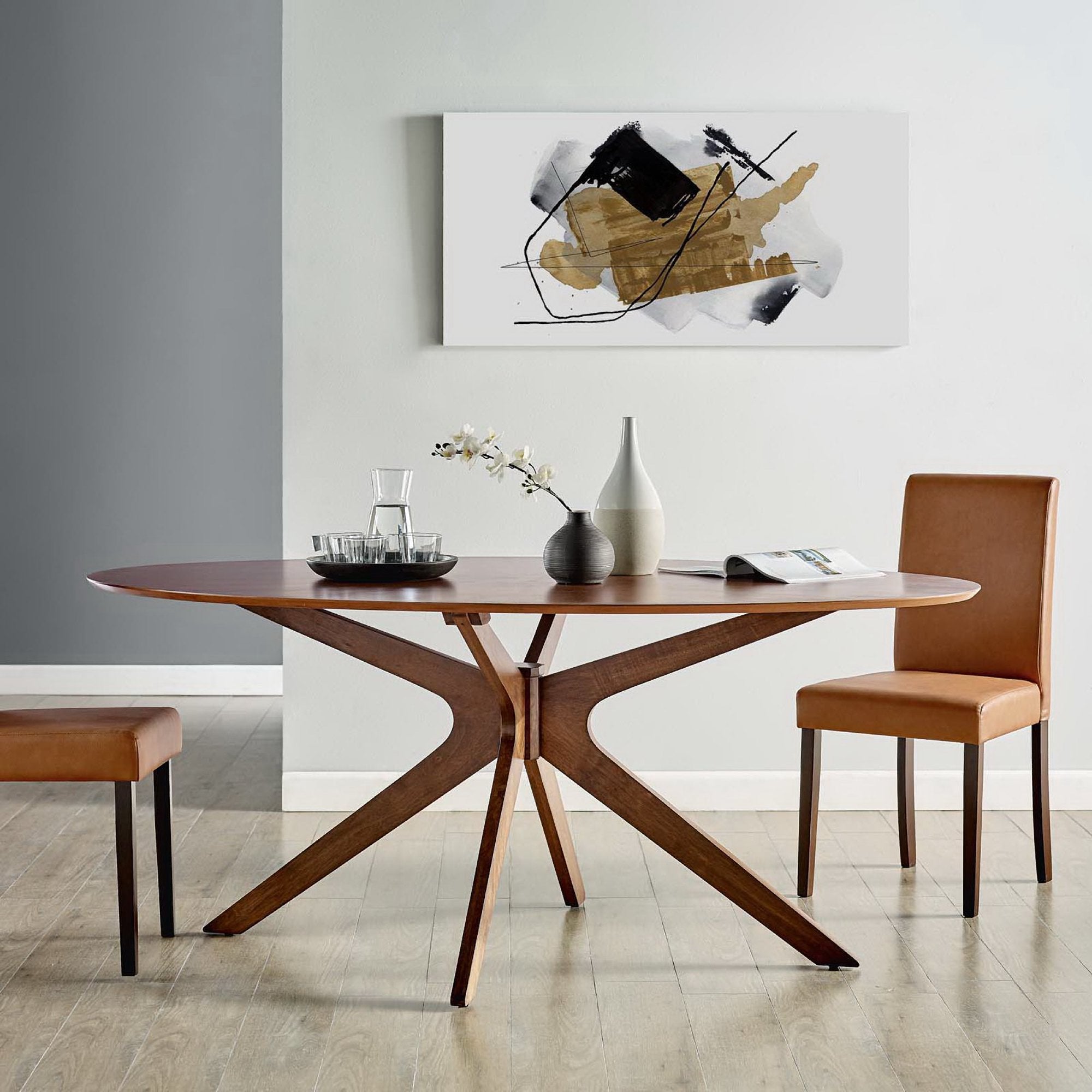 Modway Crossroads 71" Oval Wood Dining Table