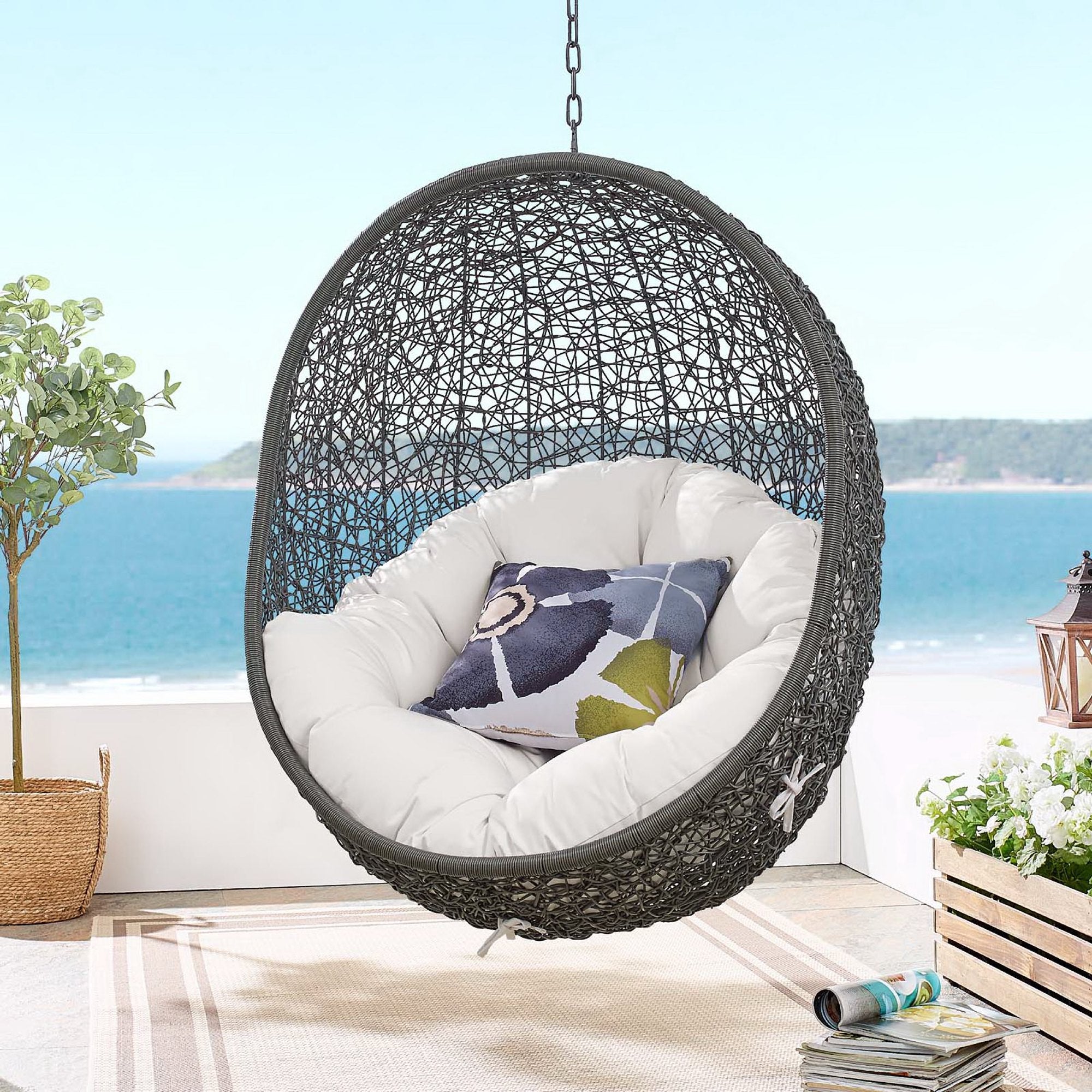 Modway Hide Outdoor Patio Sunbrella® Swing Chair With Stand
