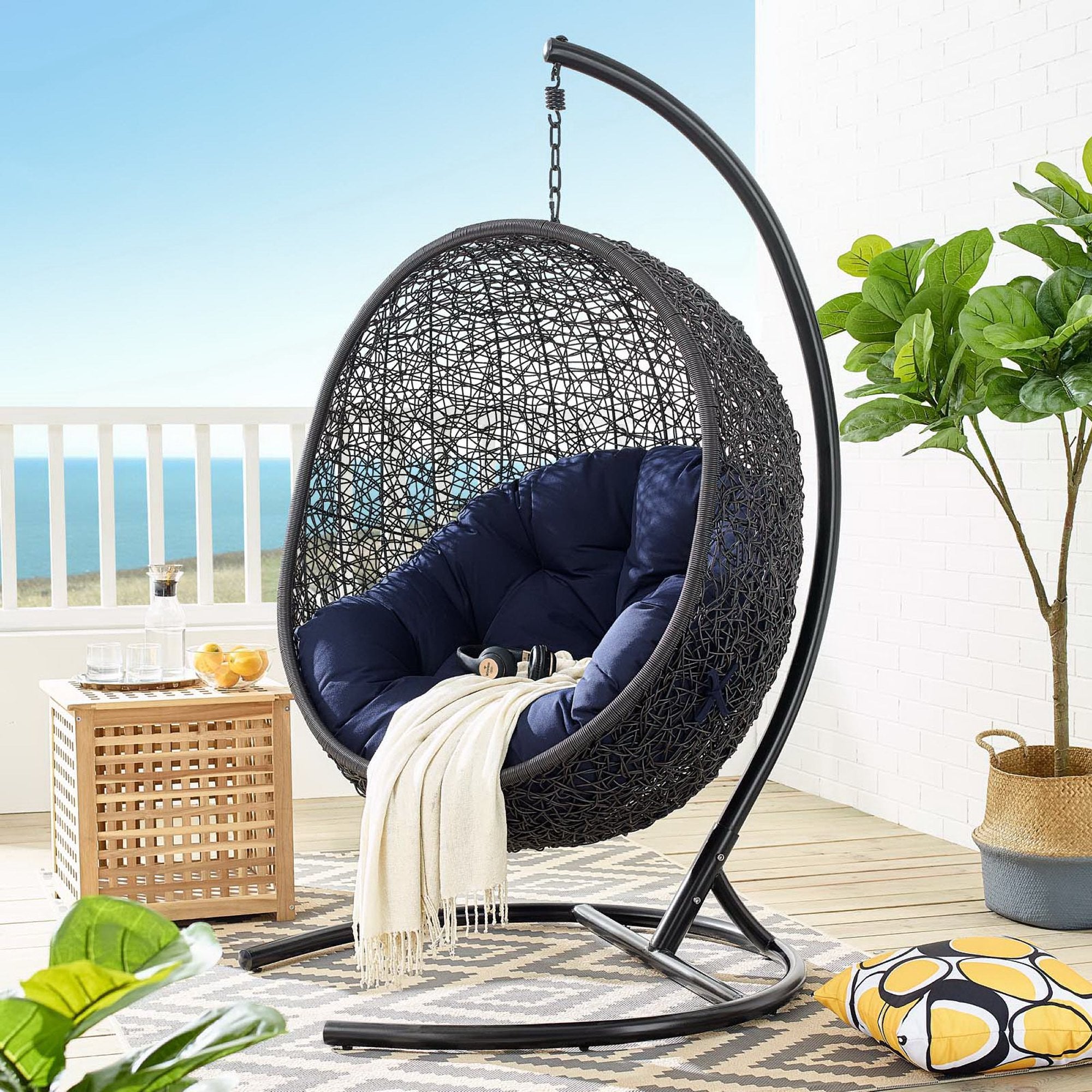 Modway Encase Sunbrella® Swing Outdoor Patio Lounge Chair