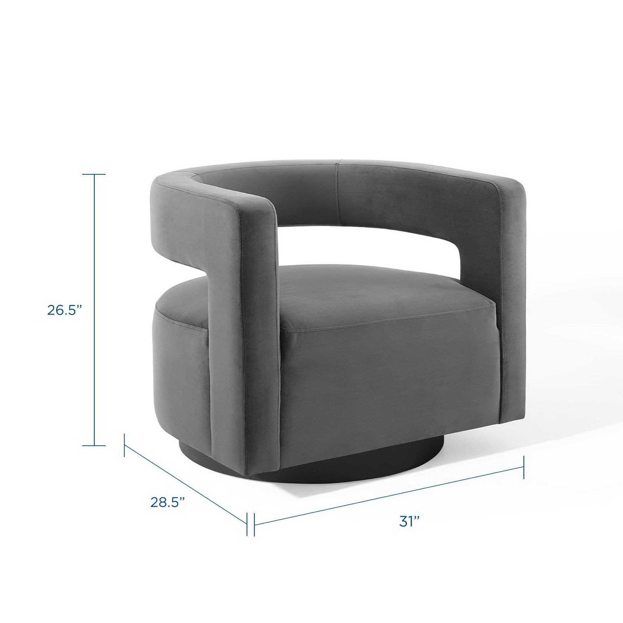Modway Spin Cutaway Performance Velvet Swivel Armchair