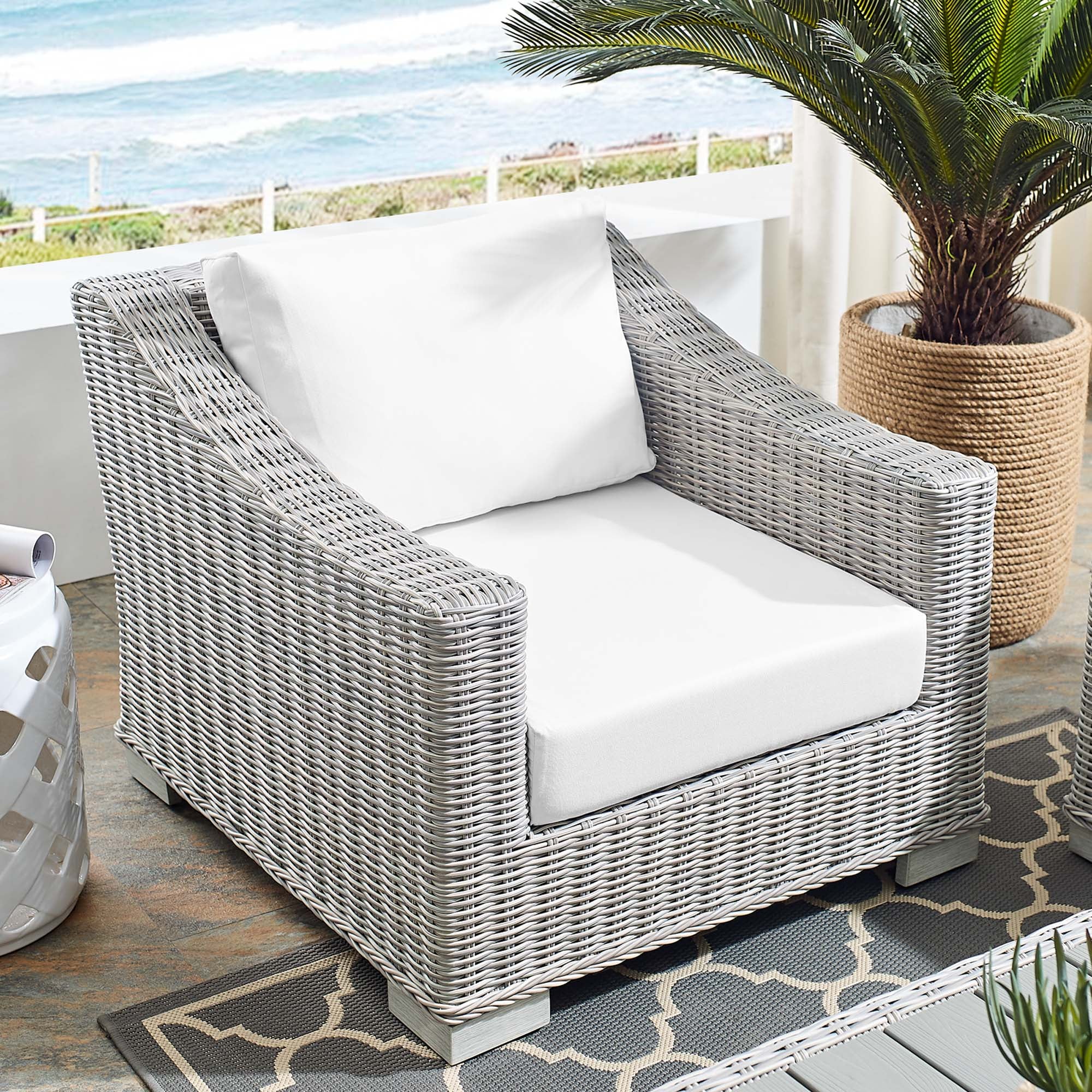 Modway Conway Sunbrella® Outdoor Patio Wicker Rattan Armchair