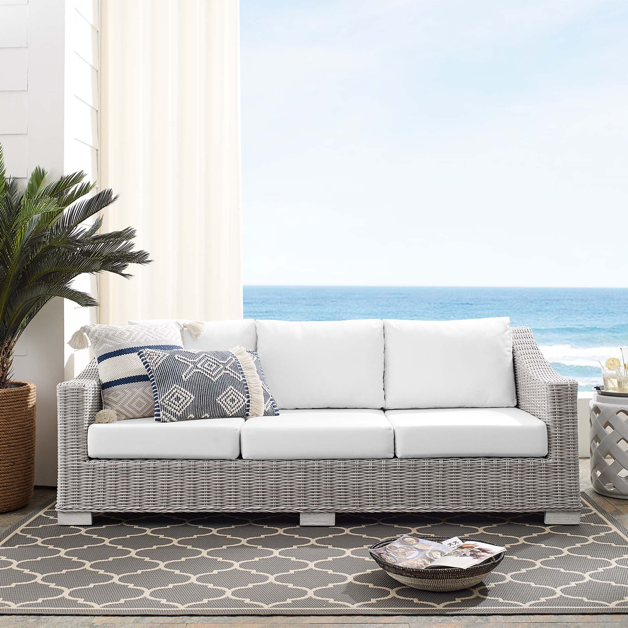 Modway Conway Sunbrella® Outdoor Patio Wicker Rattan Sofa