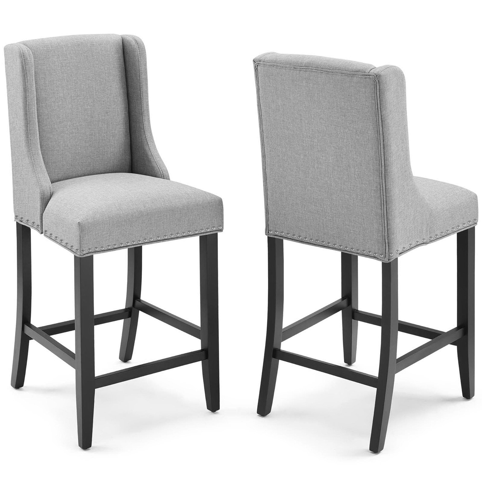 Modway Baron Upholstered Fabric Counter Stool Set of 2