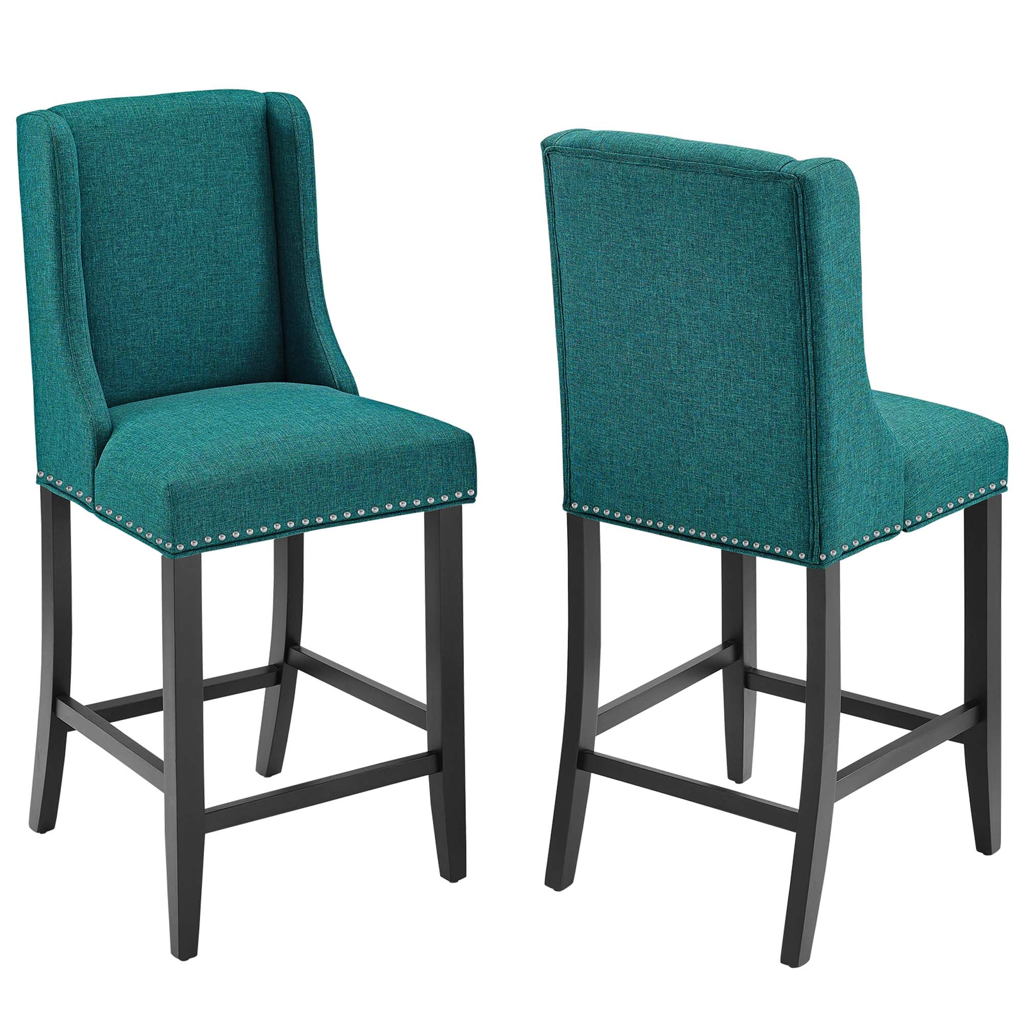 Modway Baron Upholstered Fabric Counter Stool Set of 2