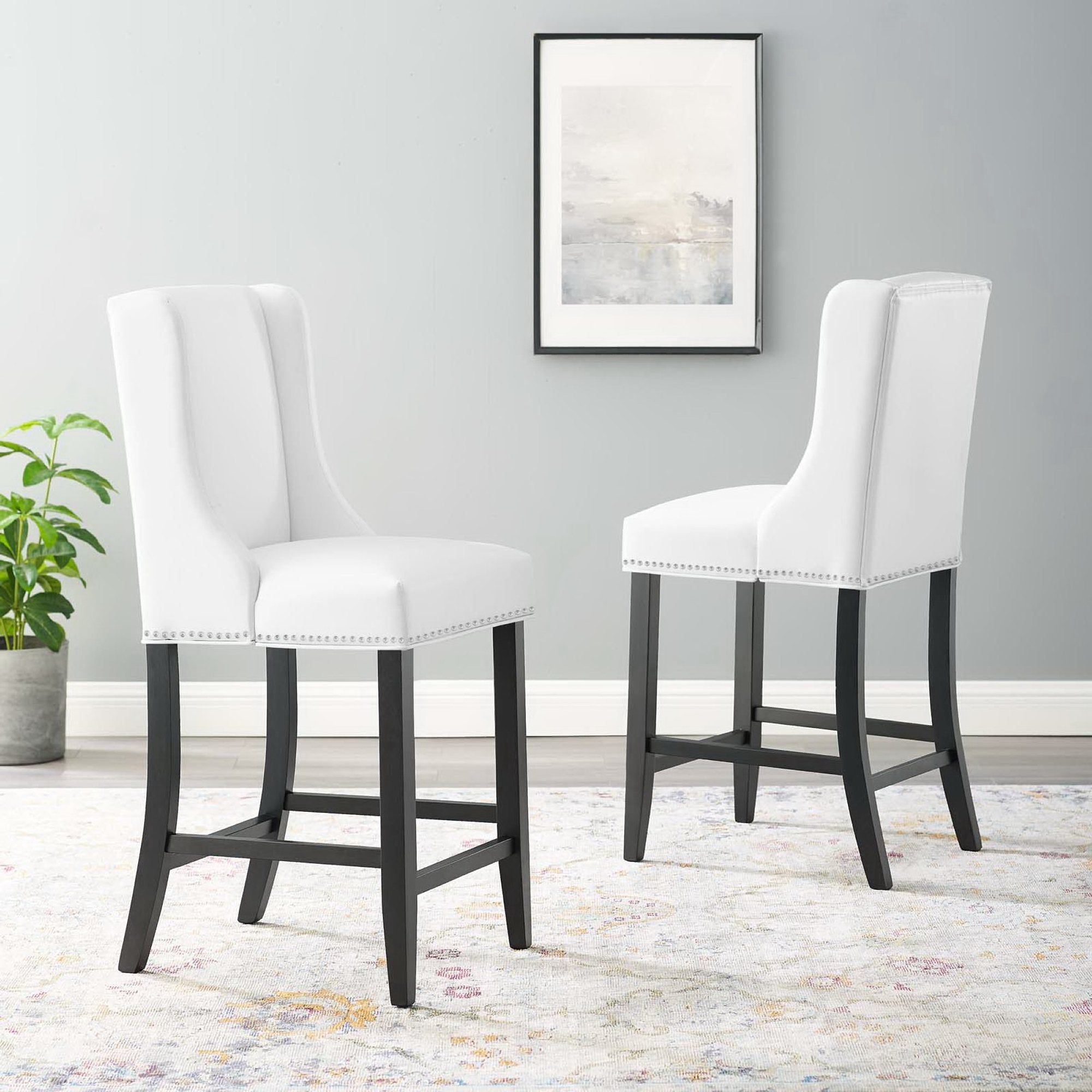 Modway Baron Faux Leather Counter Stool Set of 2