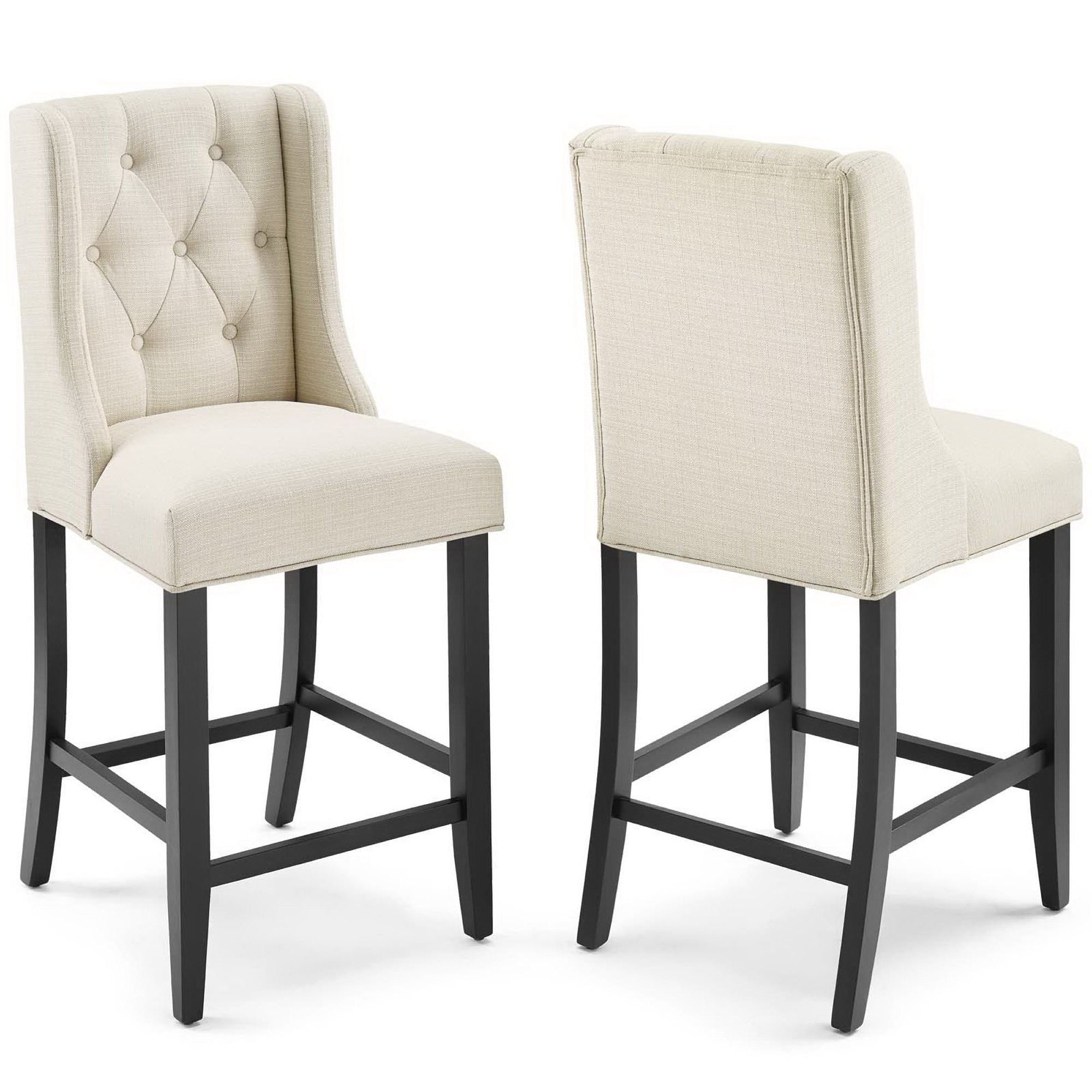 Modway Baronet Upholstered Fabric Counter Bar Stool Set of 2