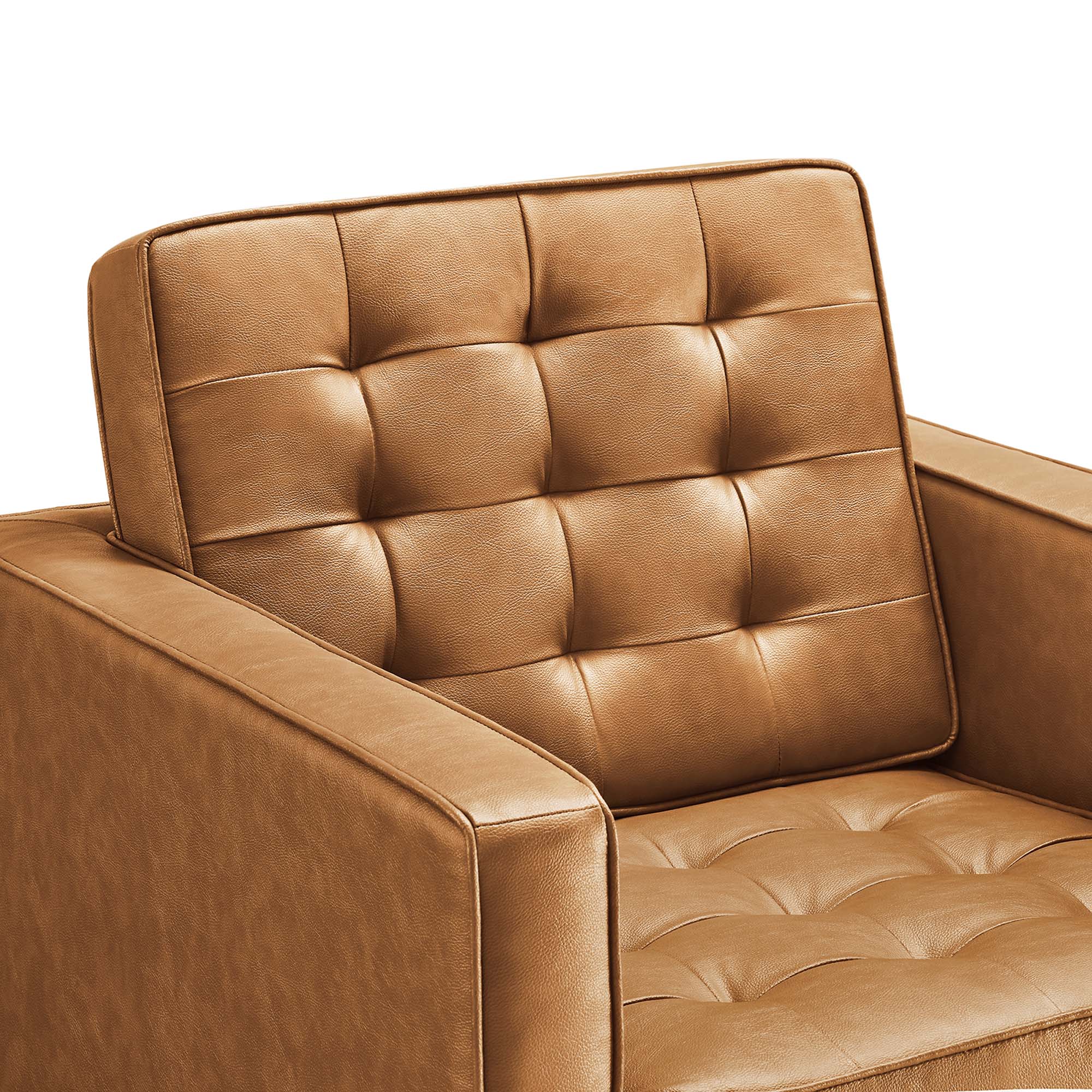 Modway Loft Tufted Vegan Leather Armchairs Set of 2