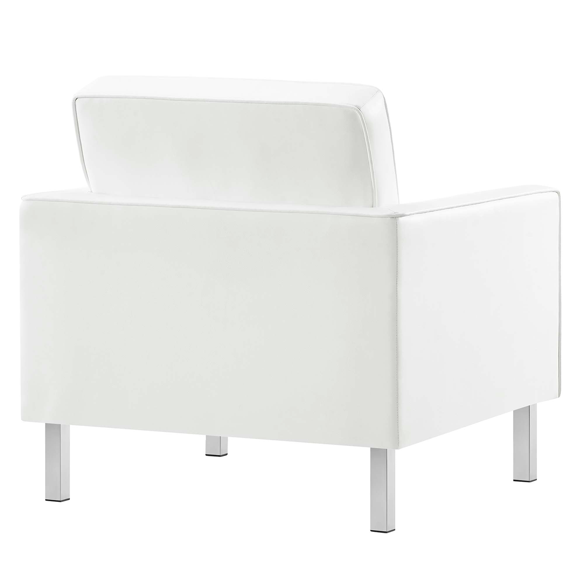 Modway Loft Tufted Vegan Leather Armchairs Set of 2