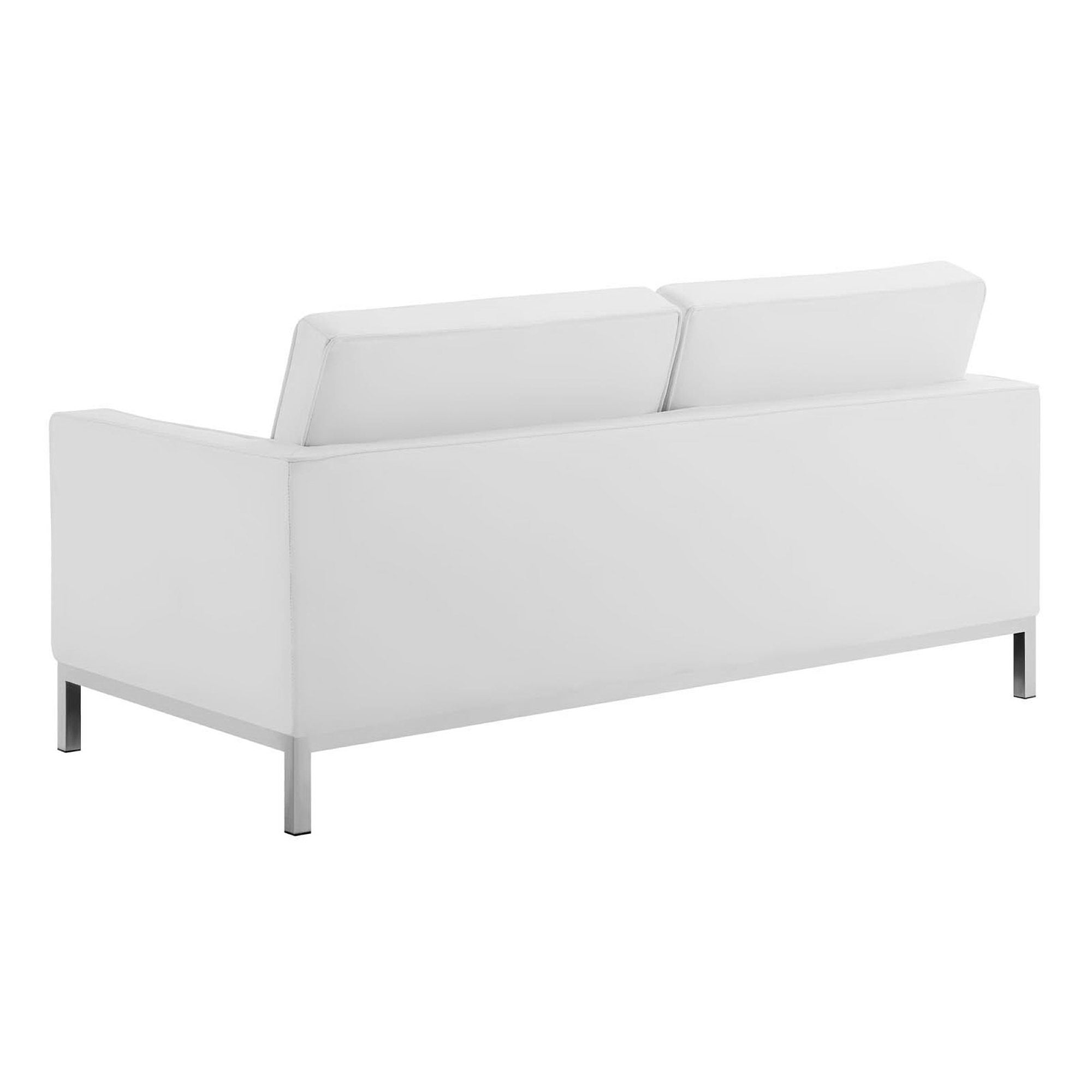 Modway Loft Tufted Upholstered Faux Leather Loveseat and Armchair Set