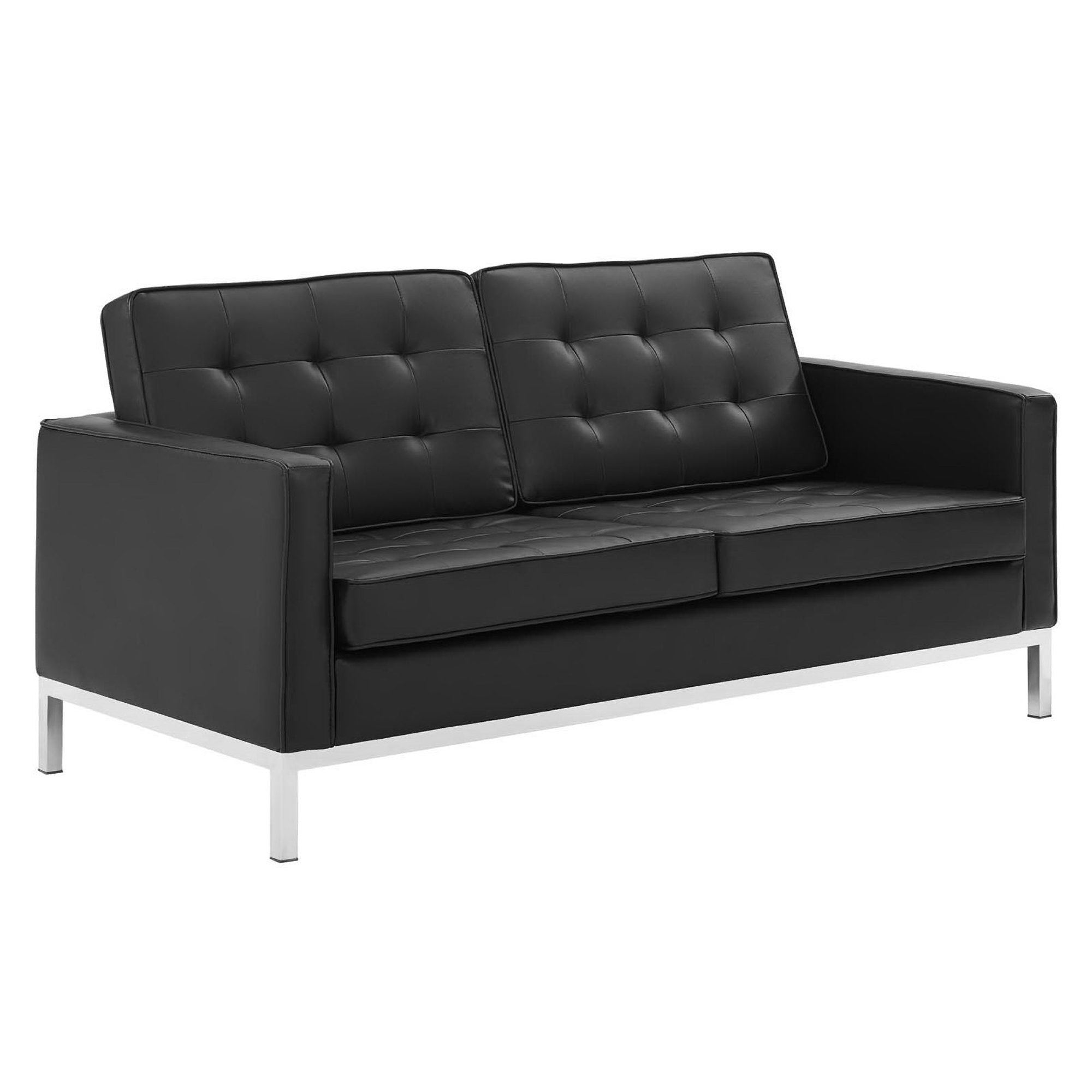 Modway Loft 3 Piece Tufted Upholstered Faux Leather Set