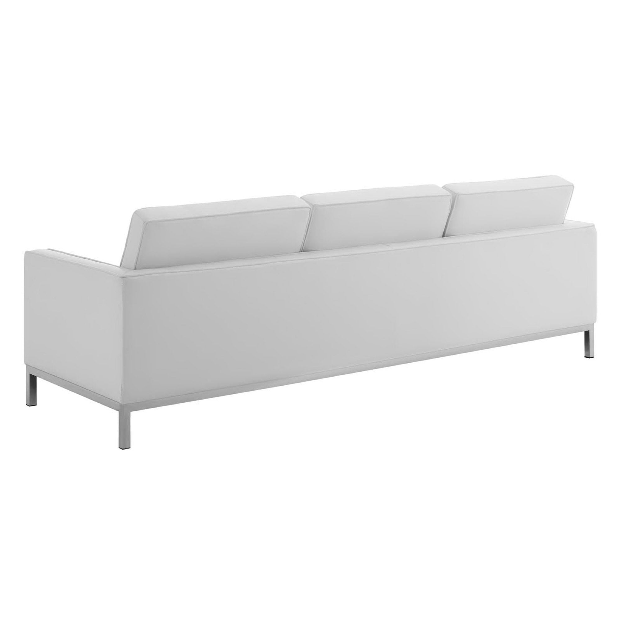 Modway Loft Tufted Upholstered Faux Leather Sofa and Armchair Set