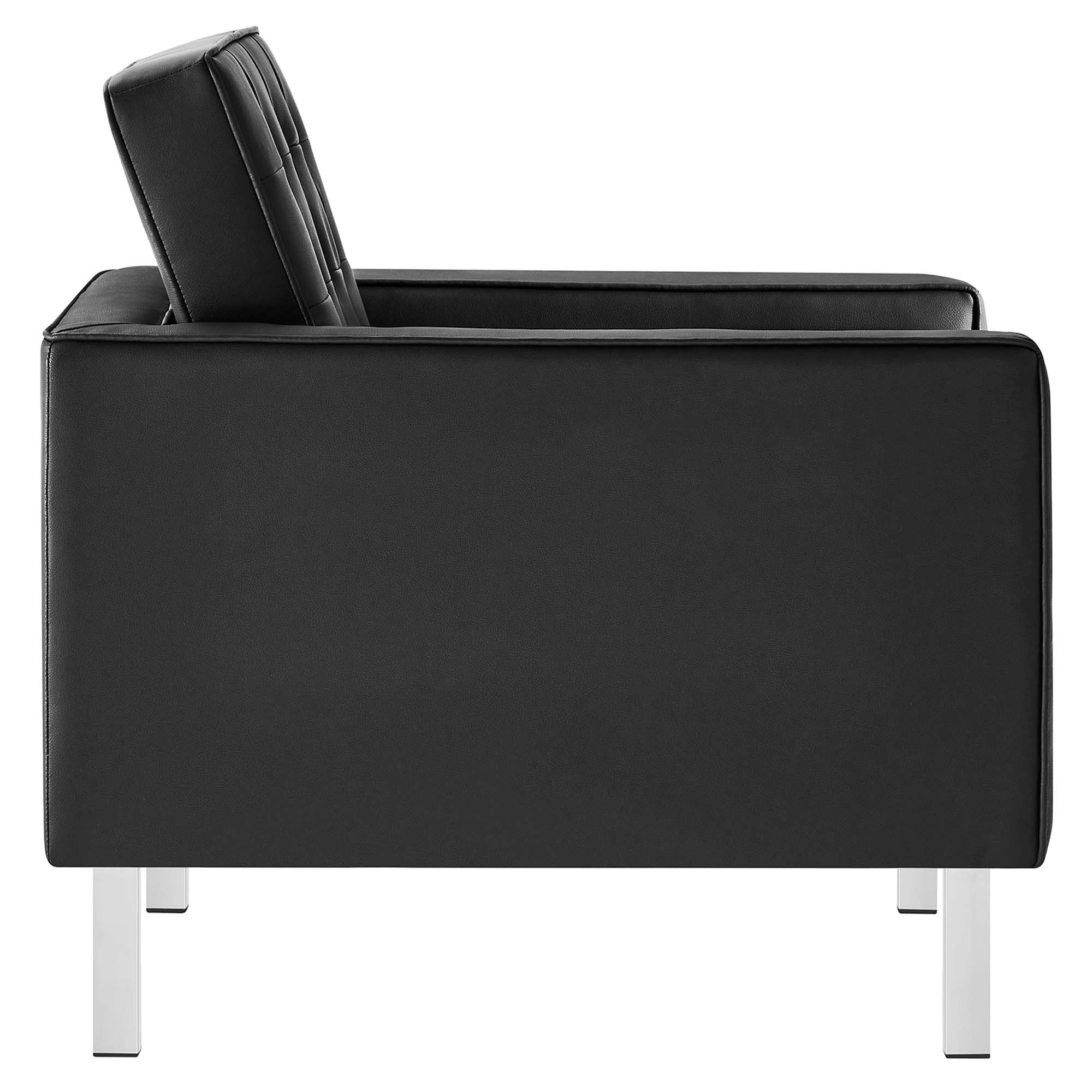 Modway Loft 3-Piece Tufted Vegan Leather Furniture Set