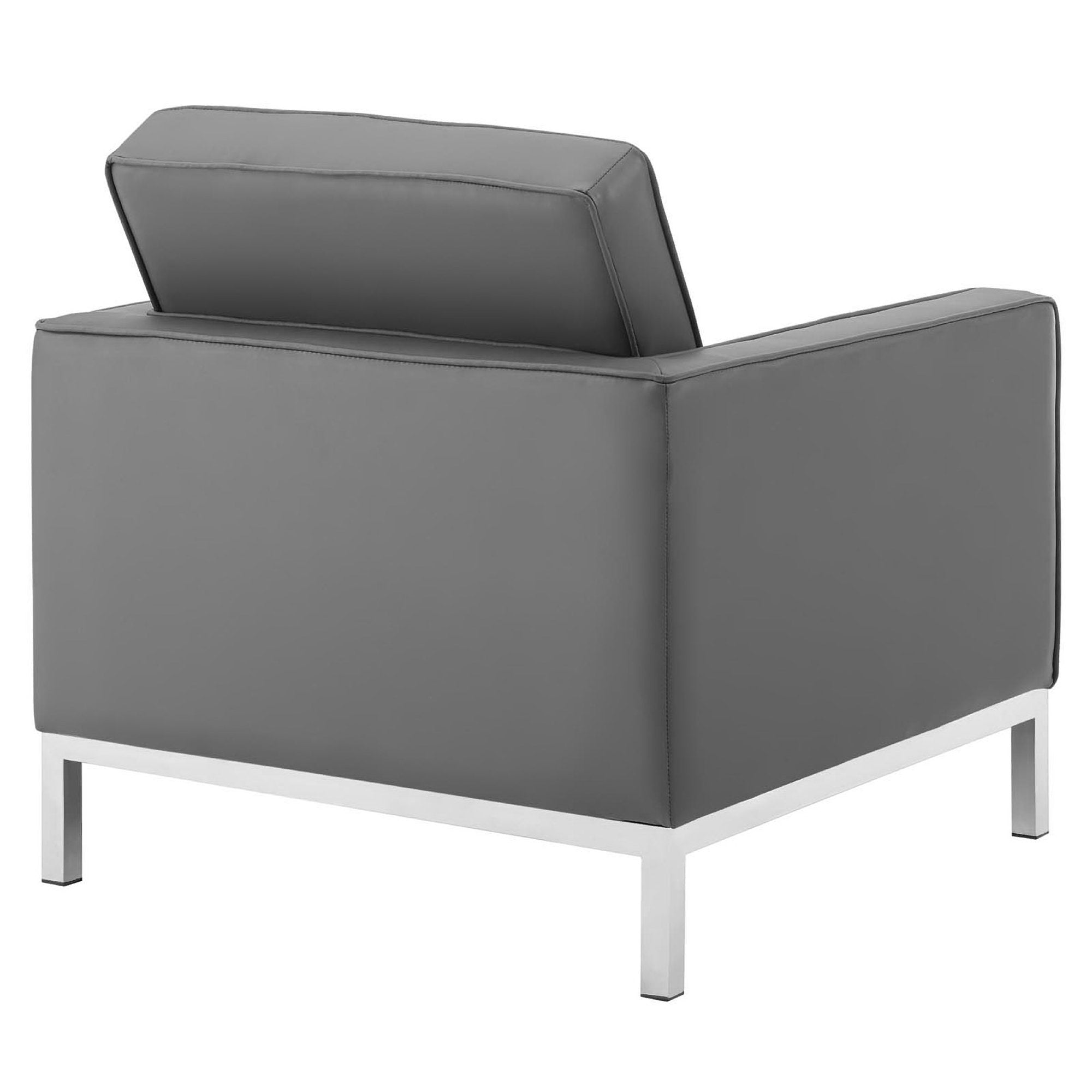 Modway Loft 3-Piece Tufted Vegan Leather Furniture Set