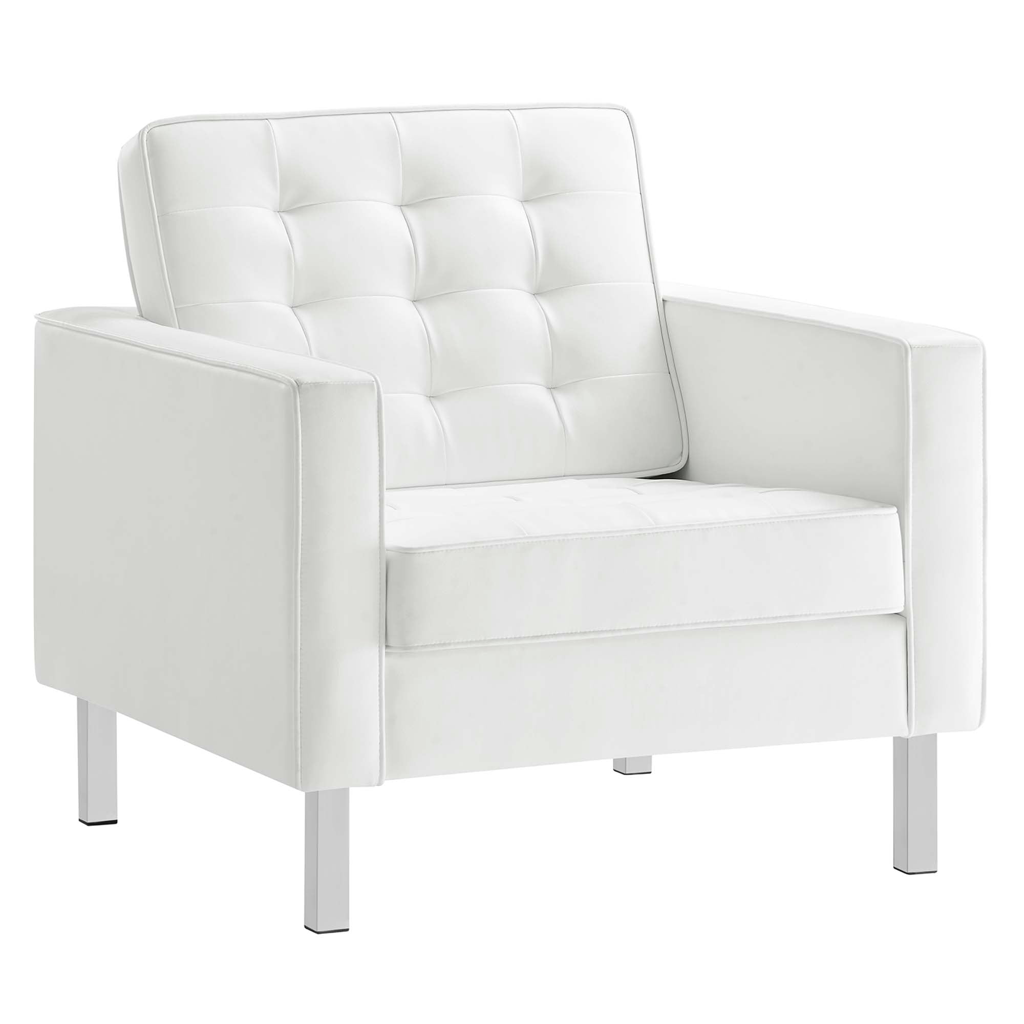 Modway Loft 3-Piece Tufted Vegan Leather Furniture Set