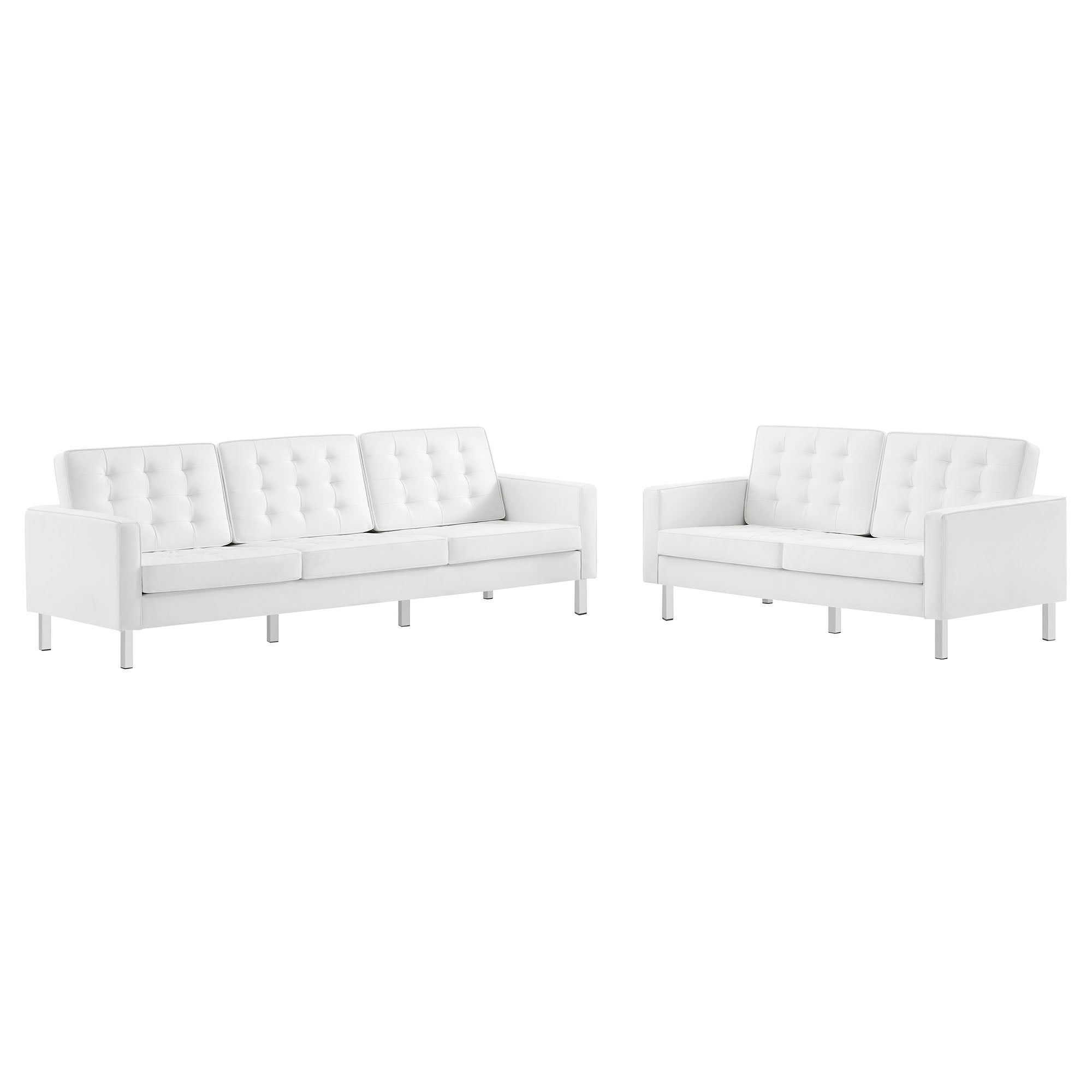 Modway Loft 2-Piece Tufted Vegan Leather Furniture Set