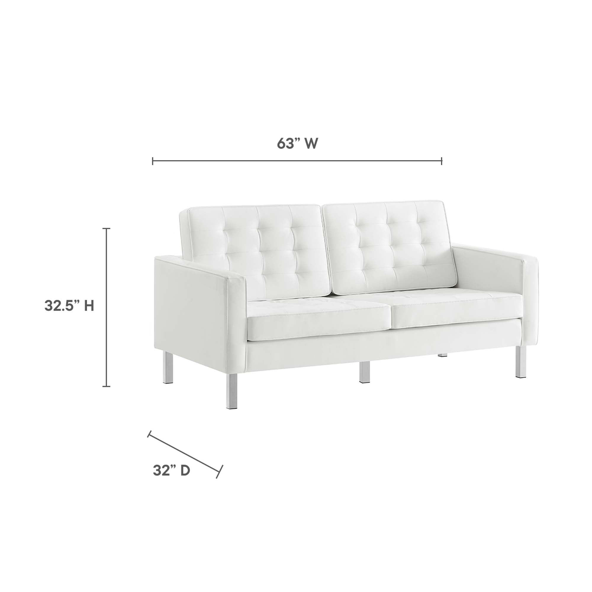 Modway Loft 2-Piece Tufted Vegan Leather Furniture Set