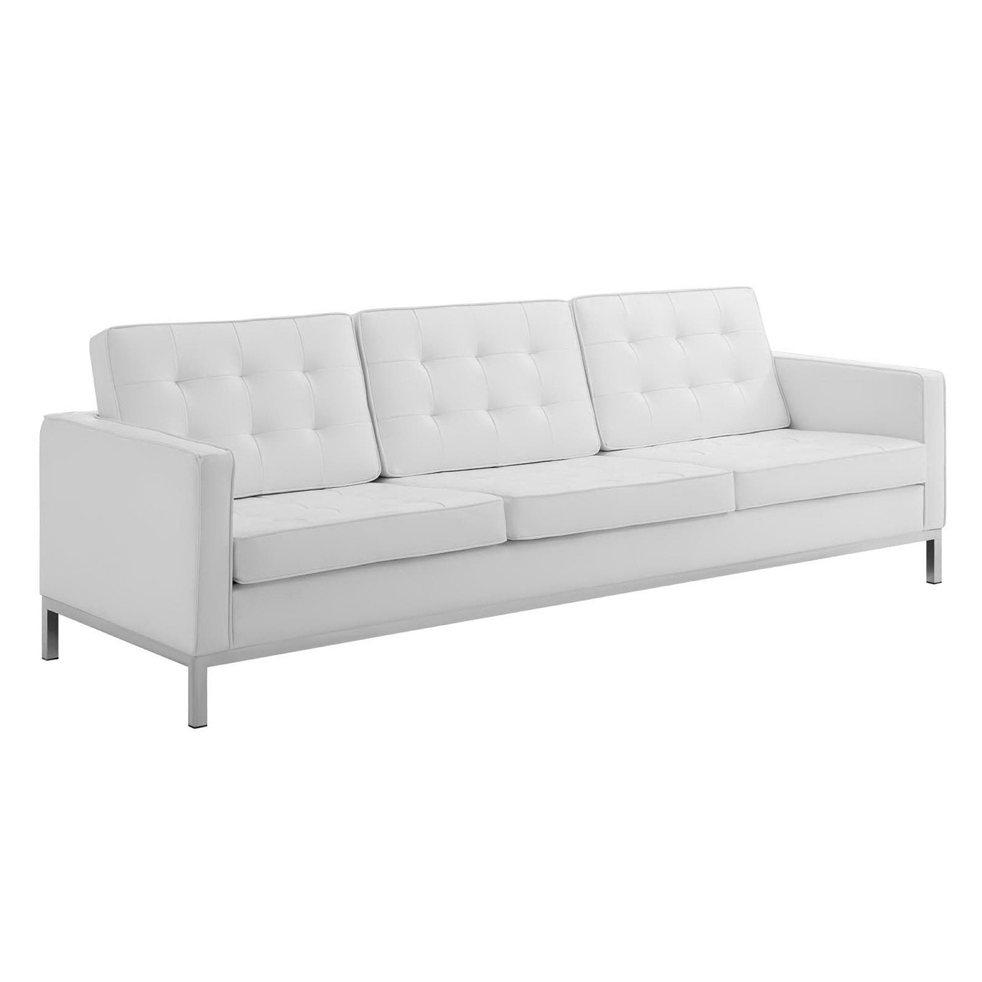 Modway Loft 3 Piece Tufted Upholstered Faux Leather Set