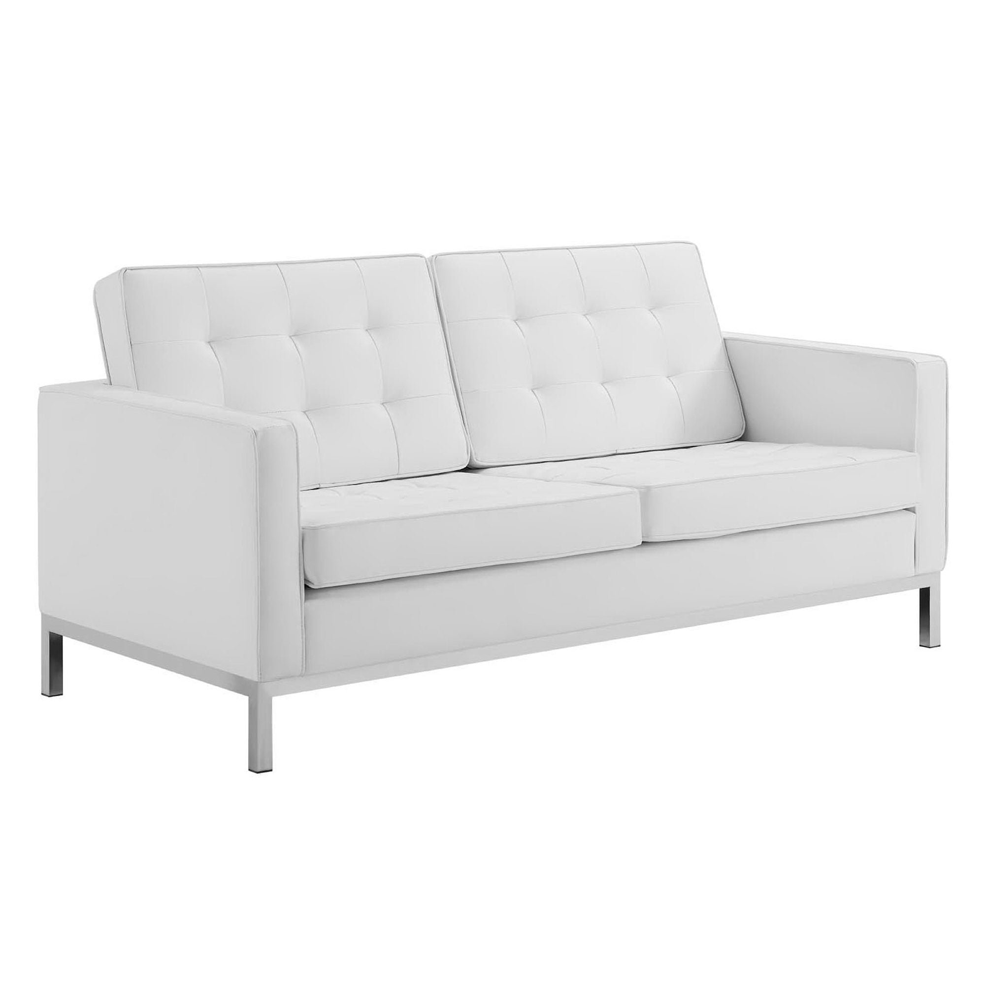 Modway Loft 3 Piece Tufted Upholstered Faux Leather Set