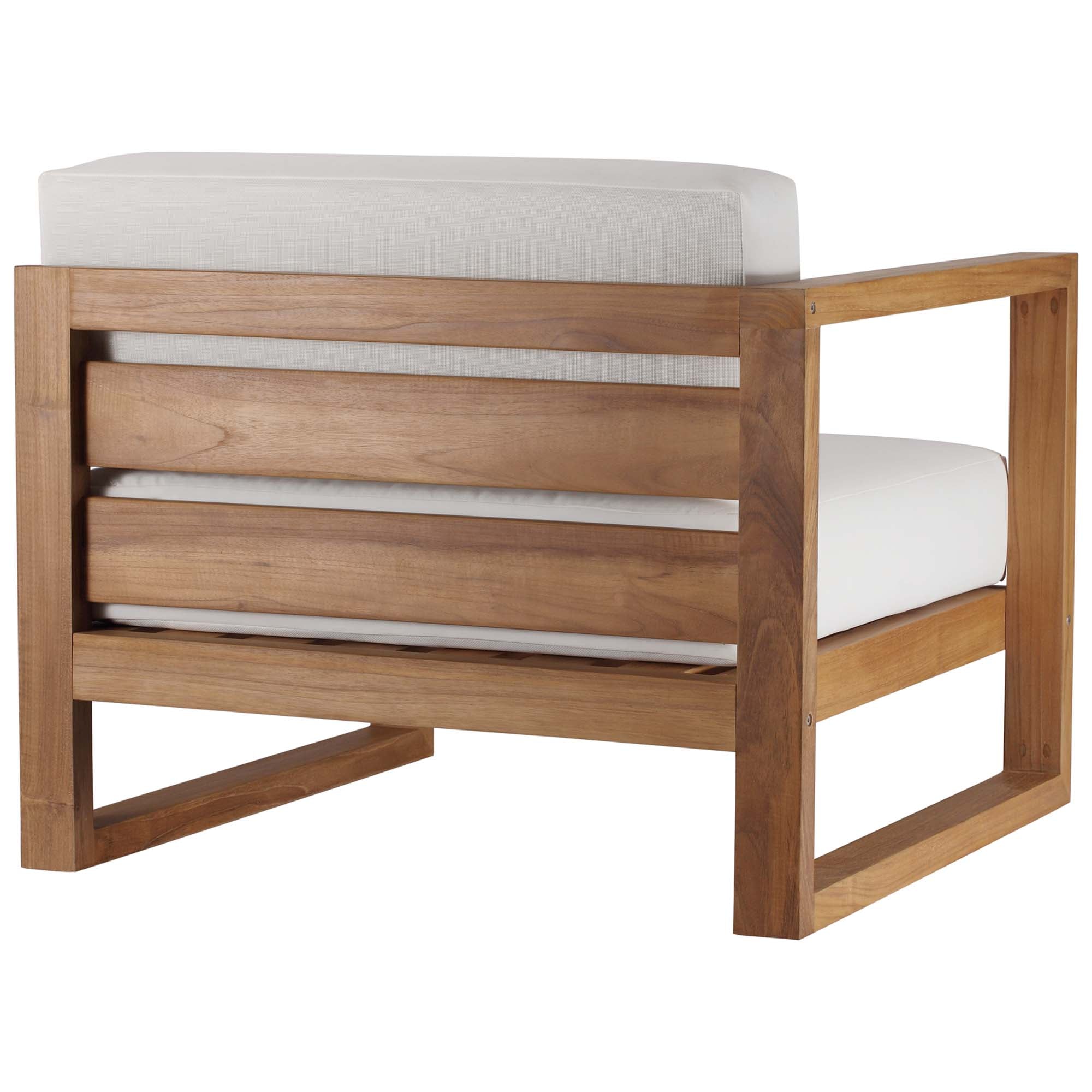 Modway Upland Outdoor Patio Teak Wood Left-Arm Chair