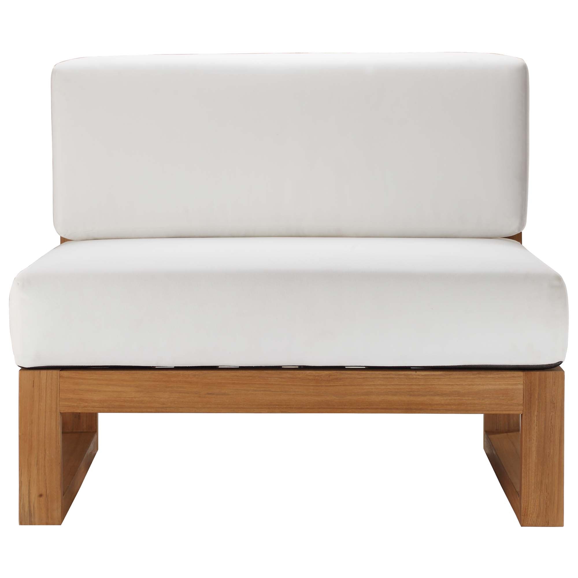 Modway Upland Outdoor Patio Teak Wood Armless Chair
