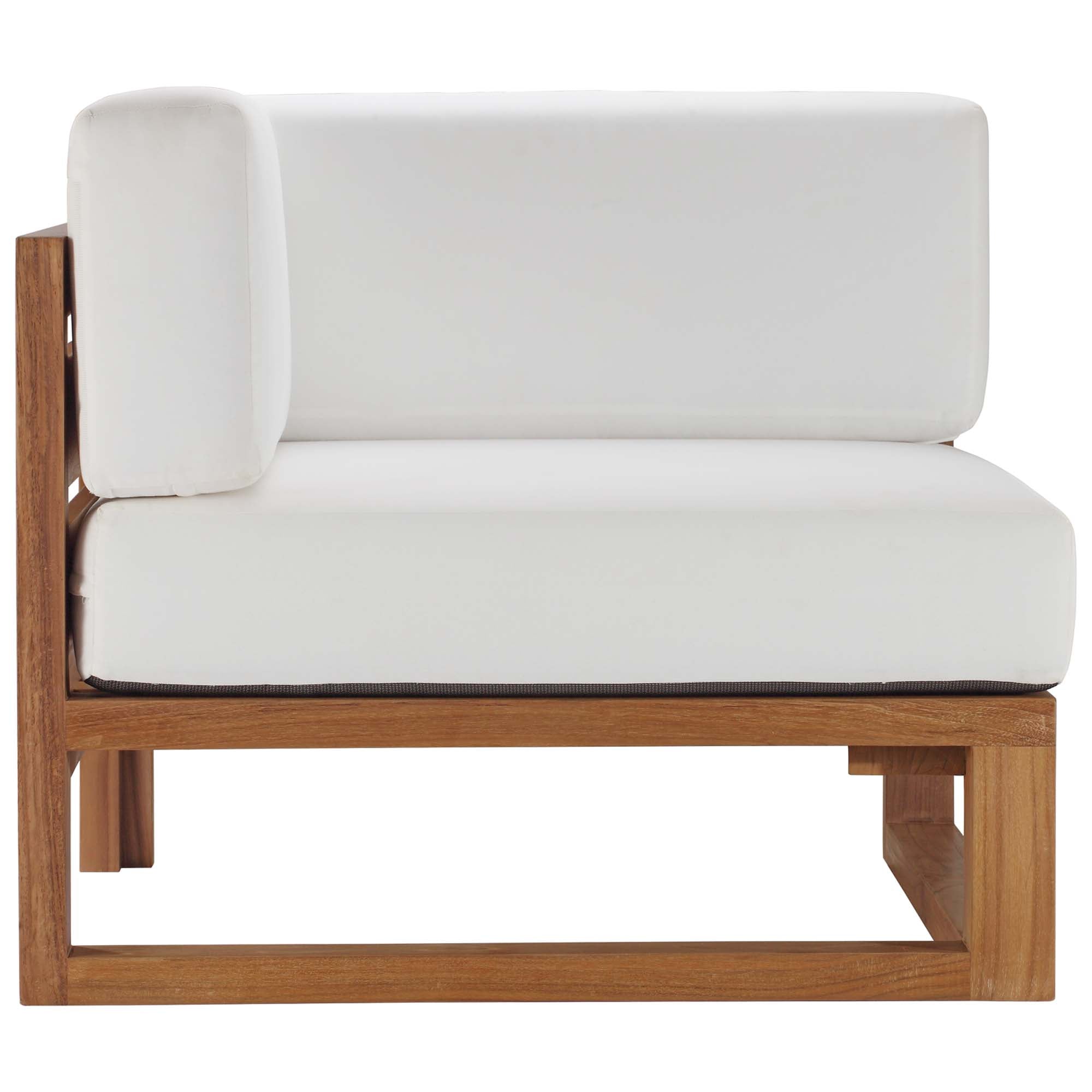Modway Upland Outdoor Patio Teak Wood Corner Chair