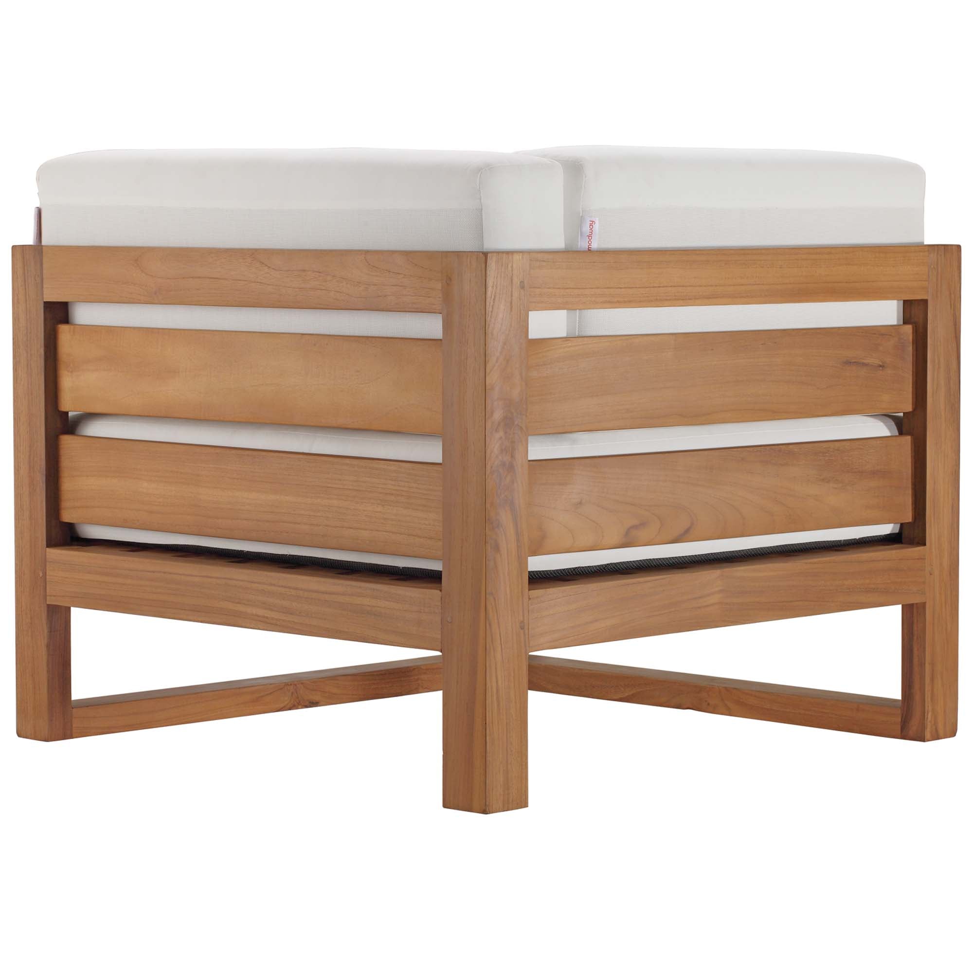 Modway Upland Outdoor Patio Teak Wood Corner Chair