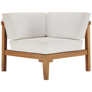 Modway Bayport Outdoor Patio Teak Wood Corner Chair