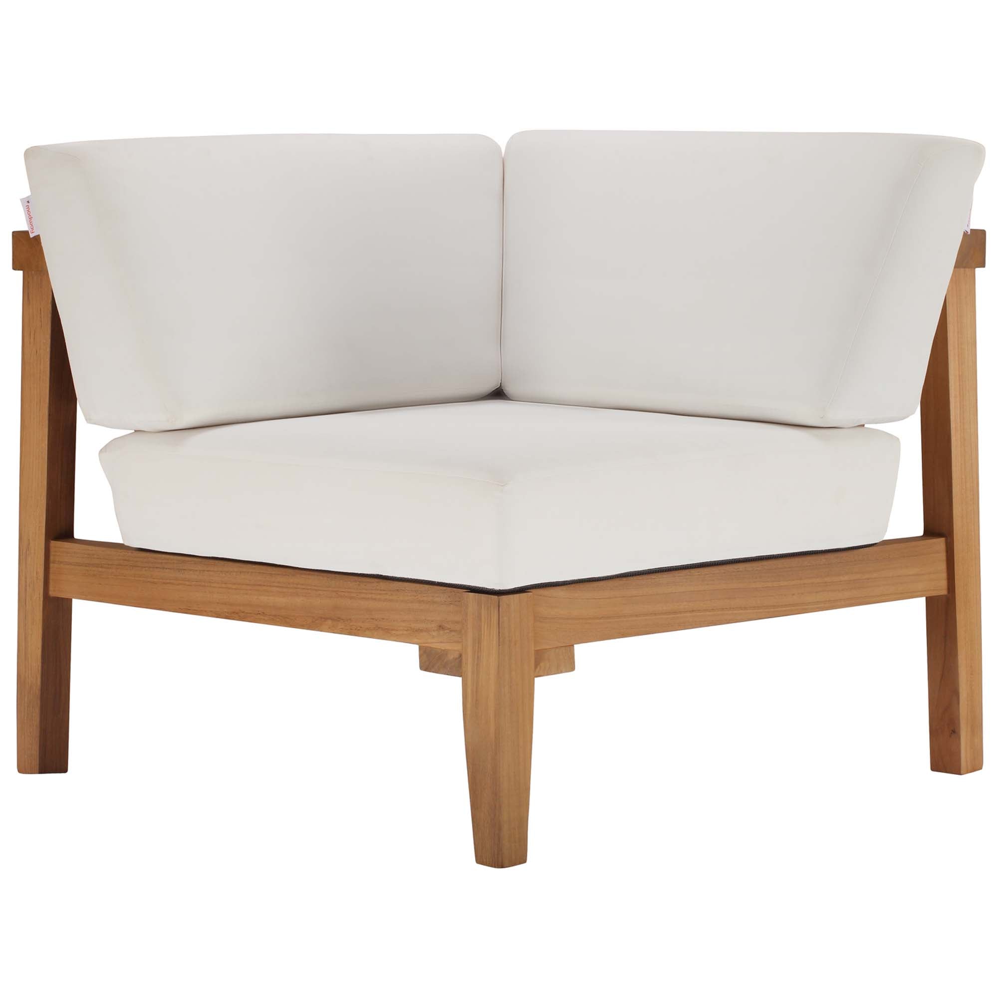 Modway Bayport Outdoor Patio Teak Wood Corner Chair